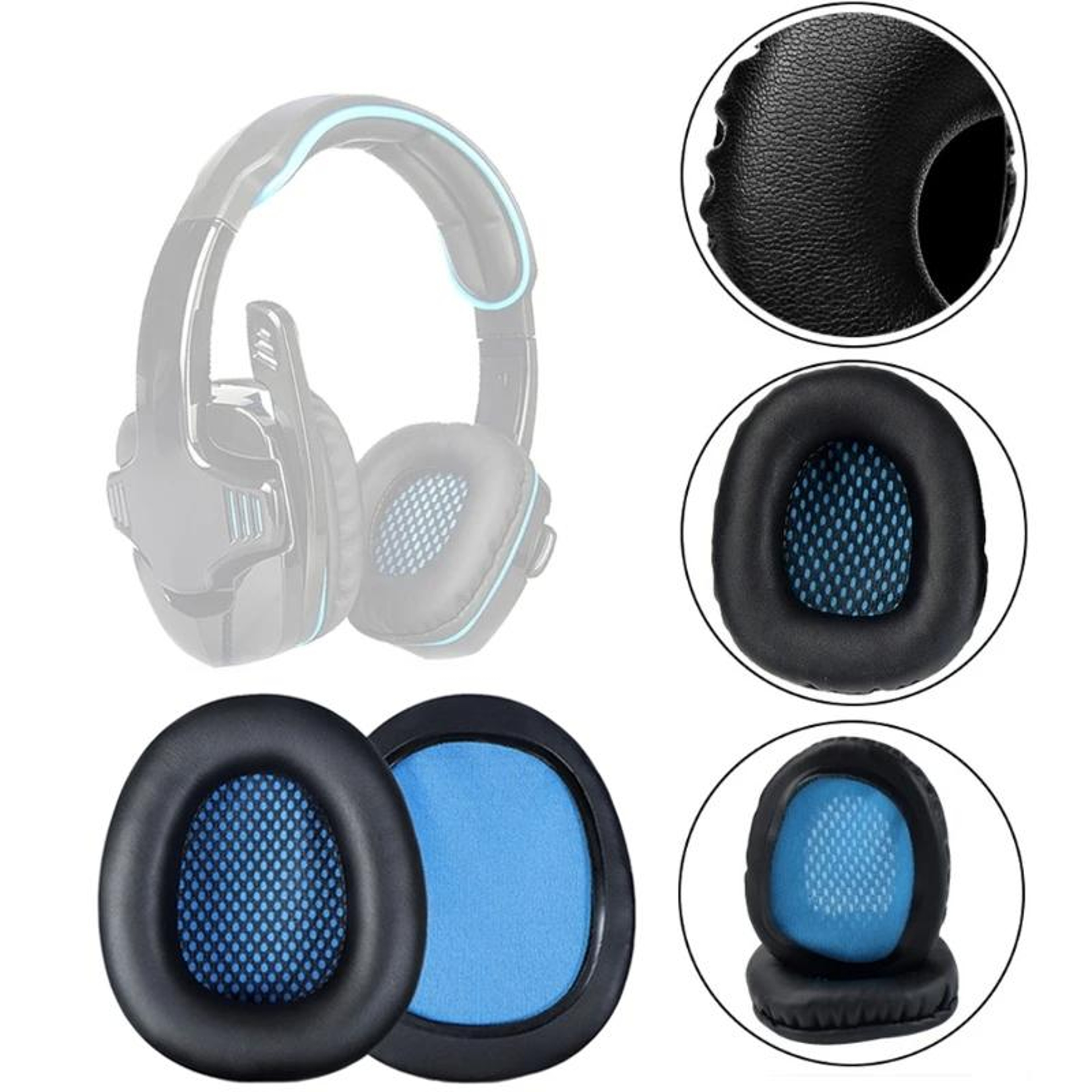 Sades Gaming Headset Replacement Ear Pads For SA 901 922 708 906i Soft Leather Cushions 1