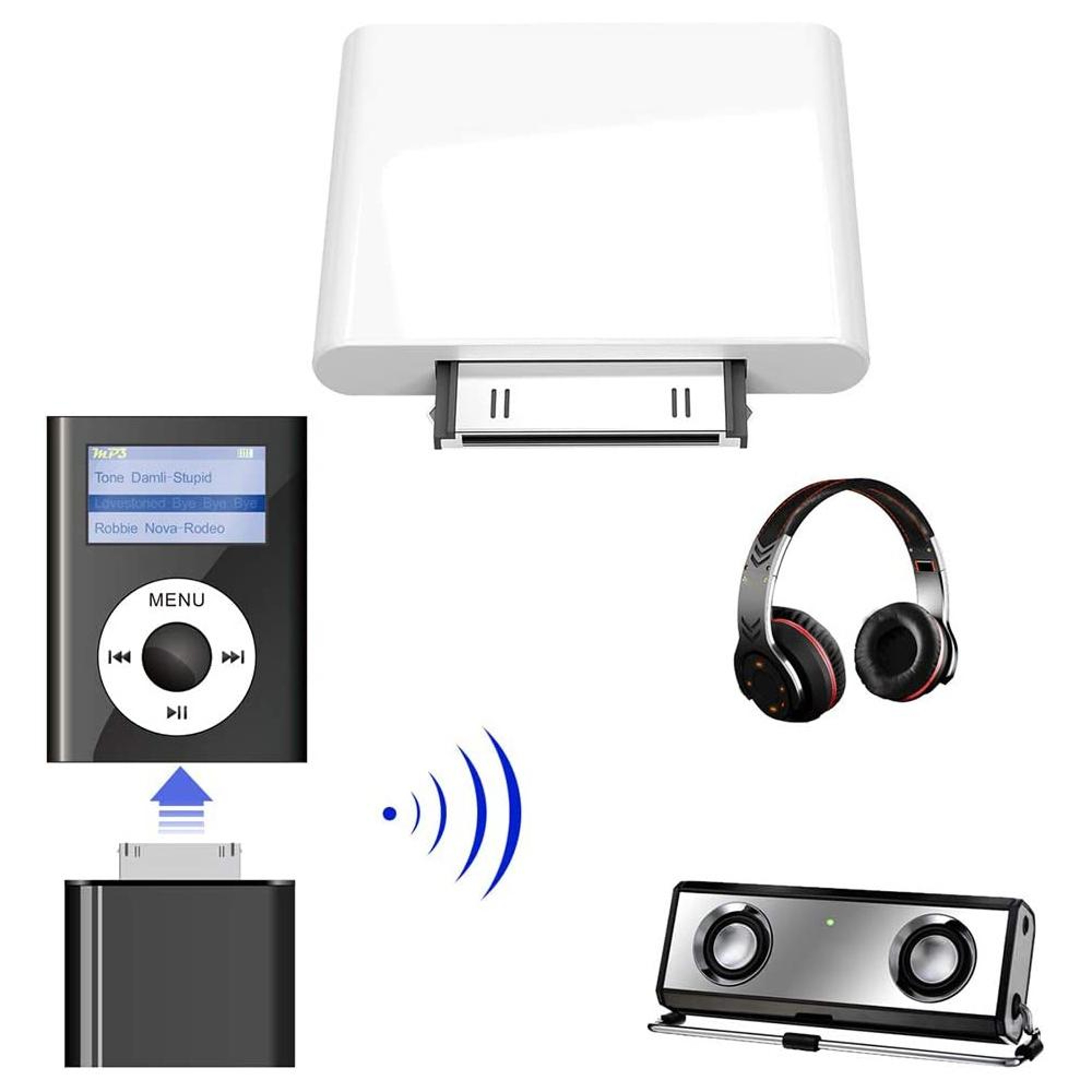 Wireless 30 Pin Bluetooth Audio Transmitter For IPod  Speakers Bluetooth 41 Adapter 3