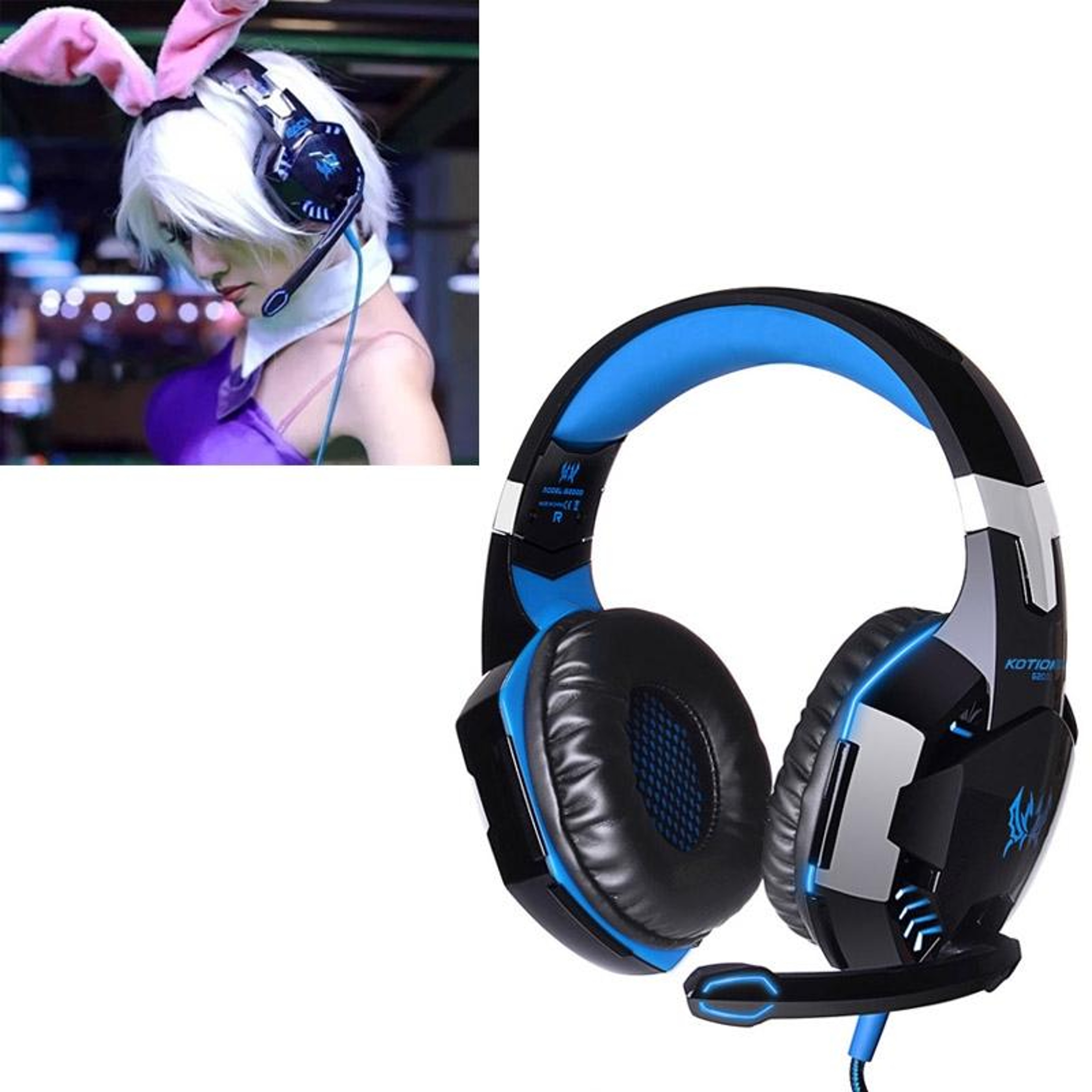 EACH G2000 Gaming Headset With Noise Isolation Mic  LED Stereo Bass Sound 11