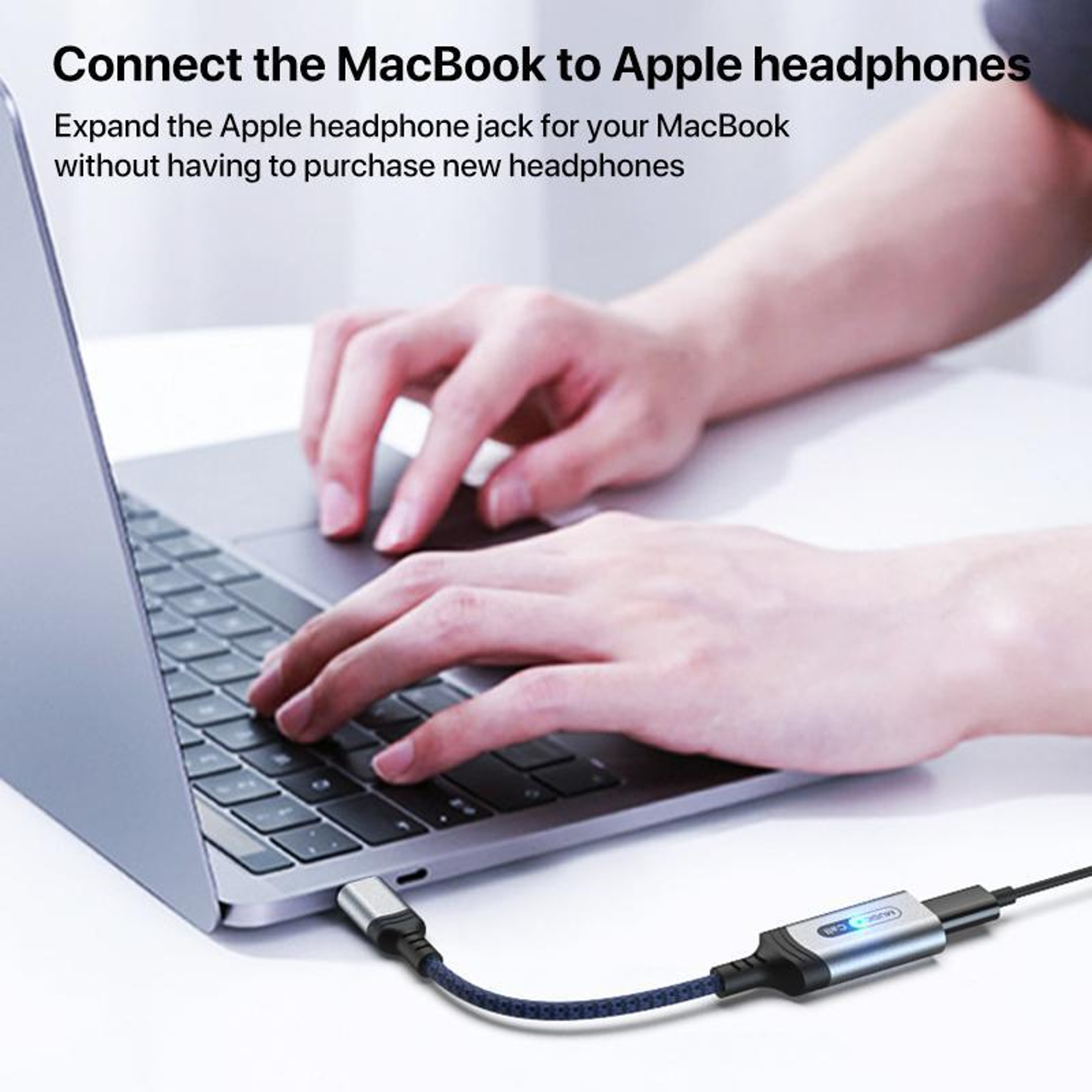 MH 306 USB C To Lightning Audio Adapter With Braided Cable  Smart Indicator Light 5
