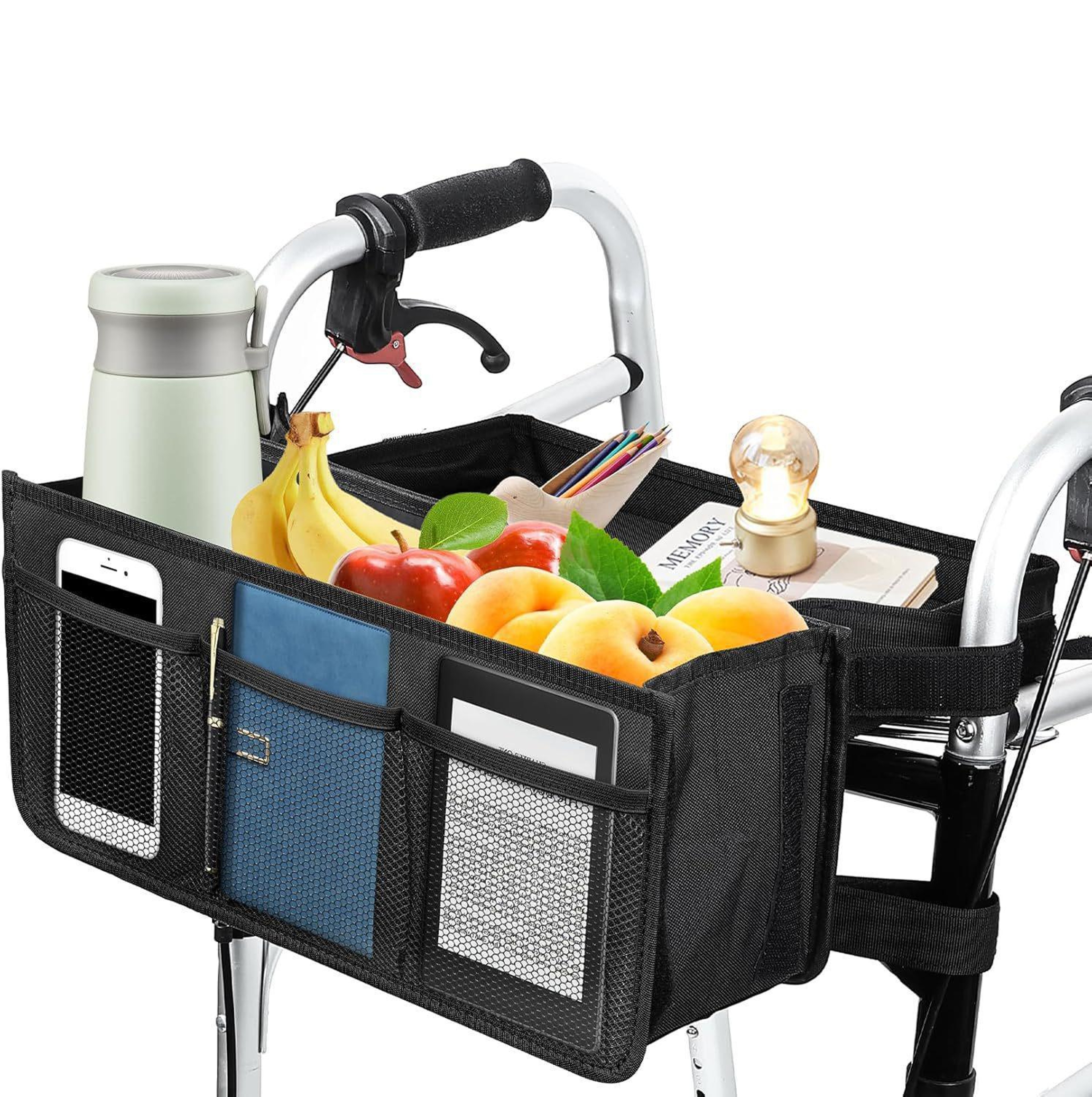 Waterproof Walker Storage Bag With Large Capacity Pockets For Mobility Aid Accessories 0