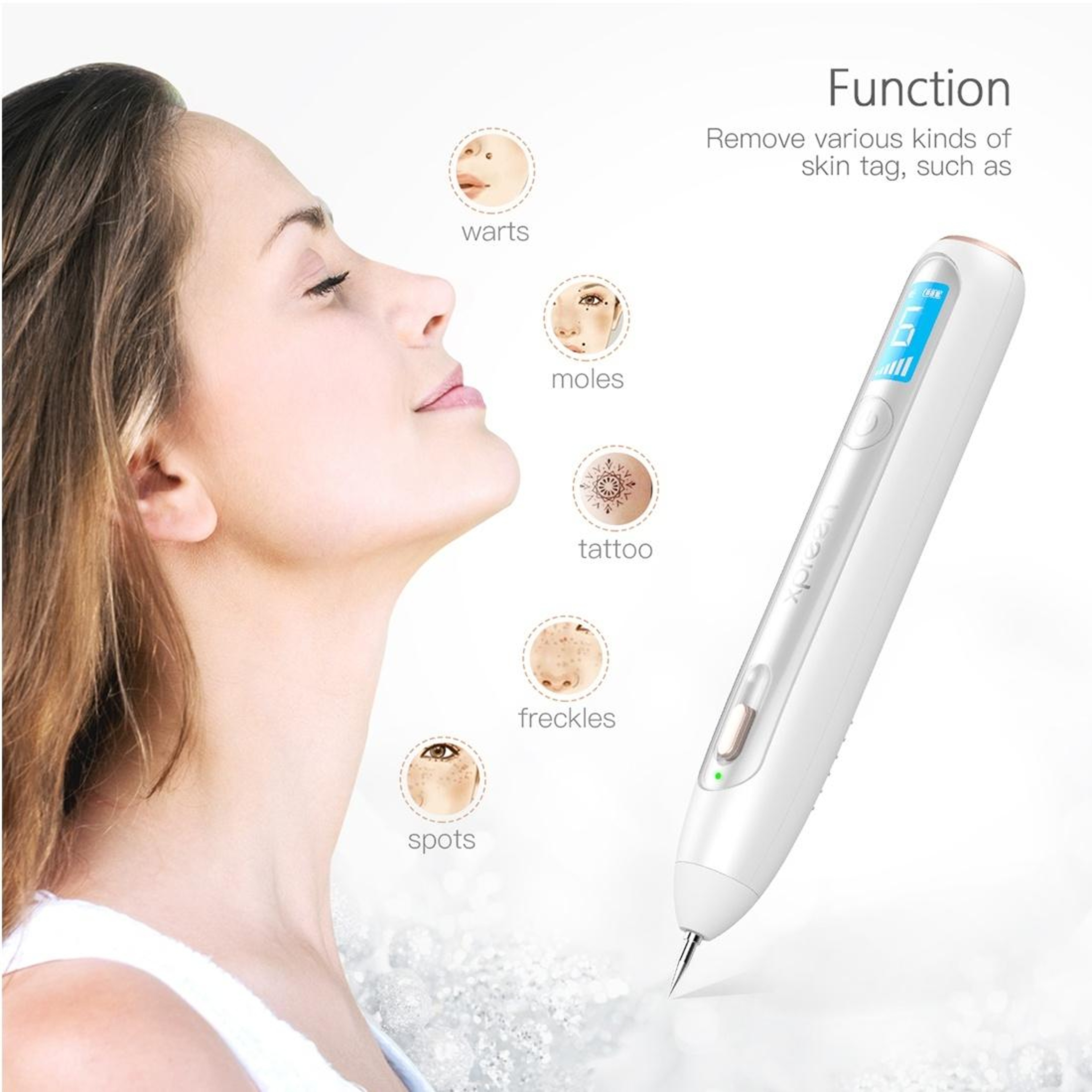 XPREEN Wireless Skin Tag Remover Pen With LED Screen For Mole Freckle  Dark Spot Removal 6
