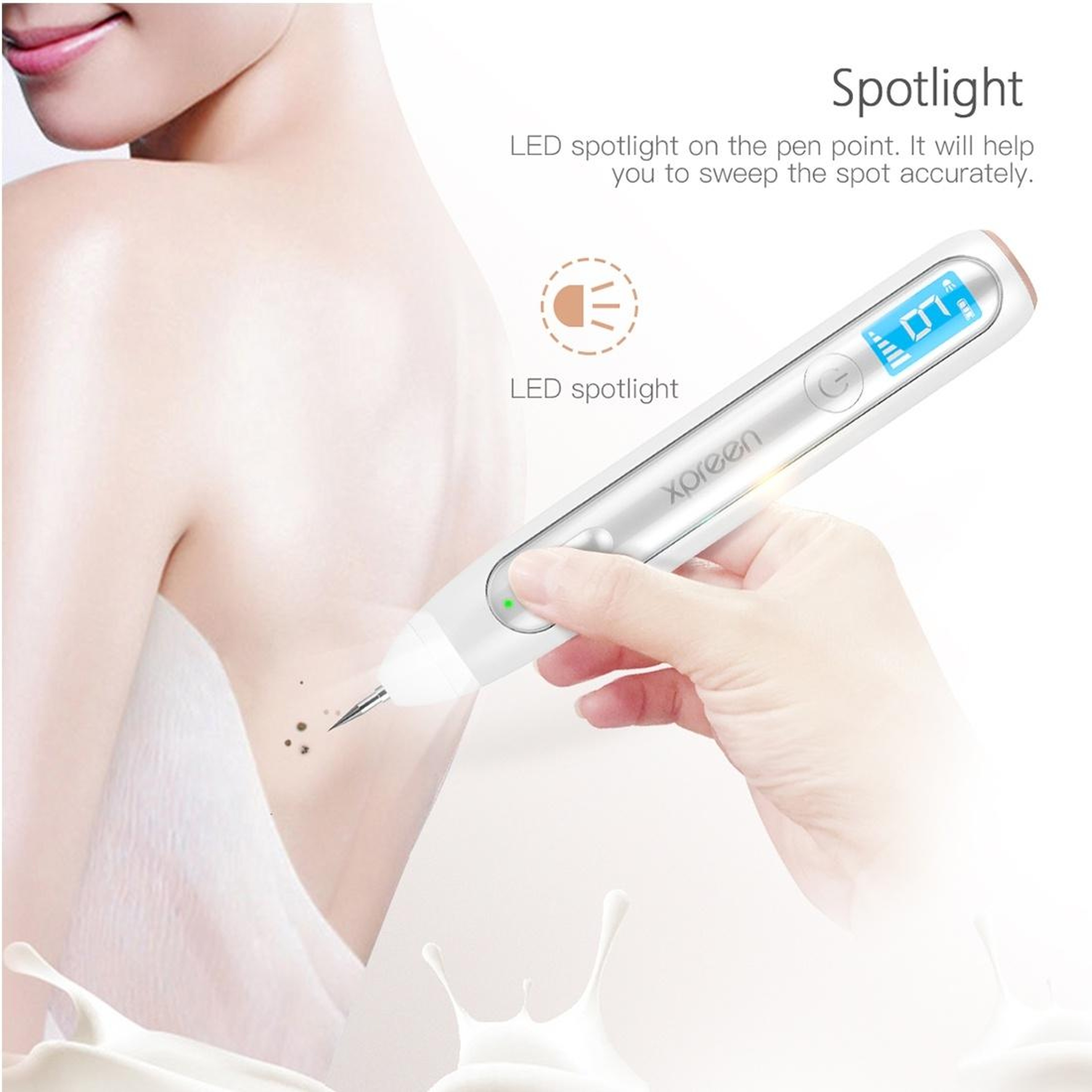 XPREEN Wireless Skin Tag Remover Pen With LED Screen For Mole Freckle  Dark Spot Removal 7