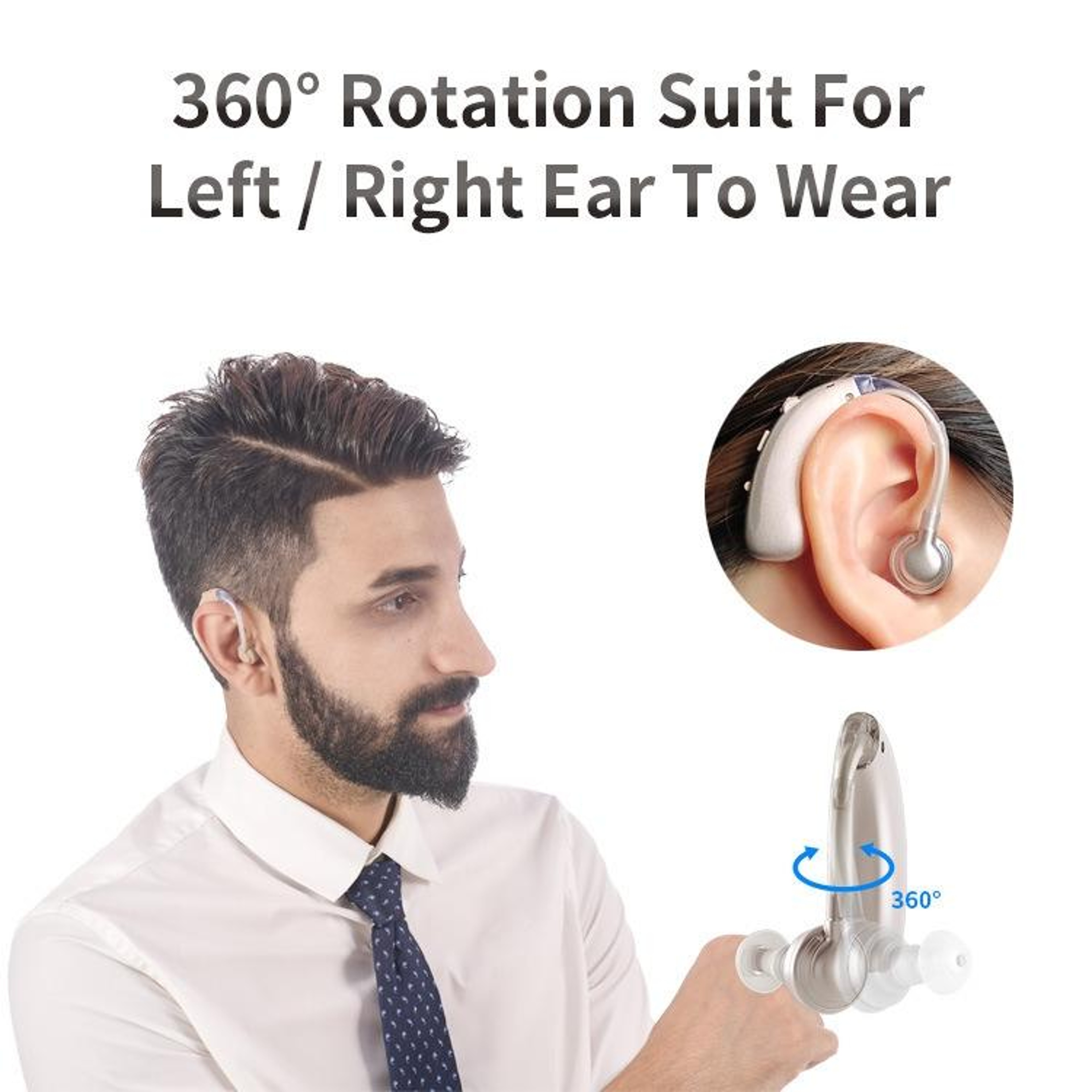 Rechargeable Hearing Amplifier With Earhook Design  Noise Reduction For Clear Everyday Listening 11