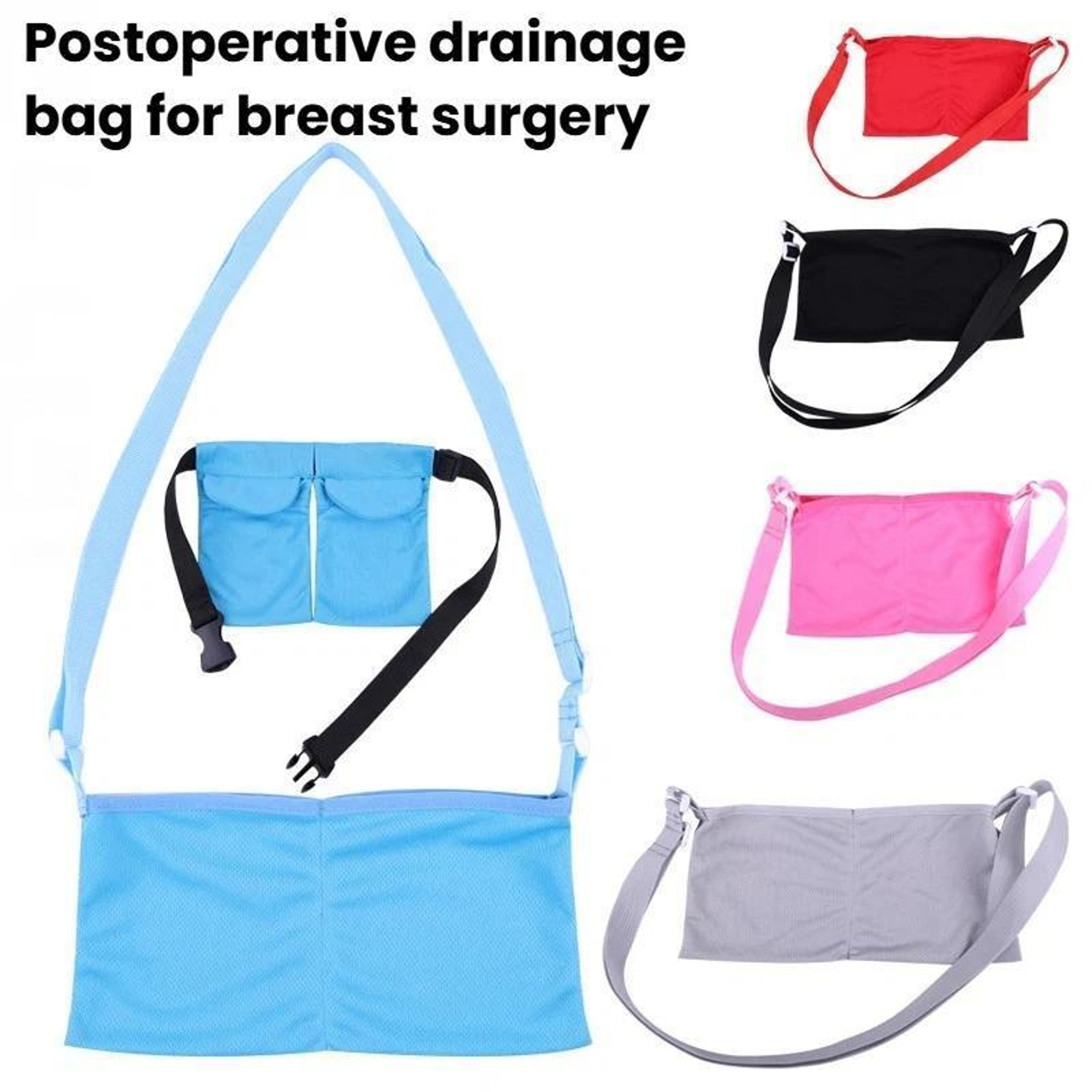 Post Surgery Breast Drain Pouch Adjustable Shower Support Bag For Mastectomy Recovery Care 1