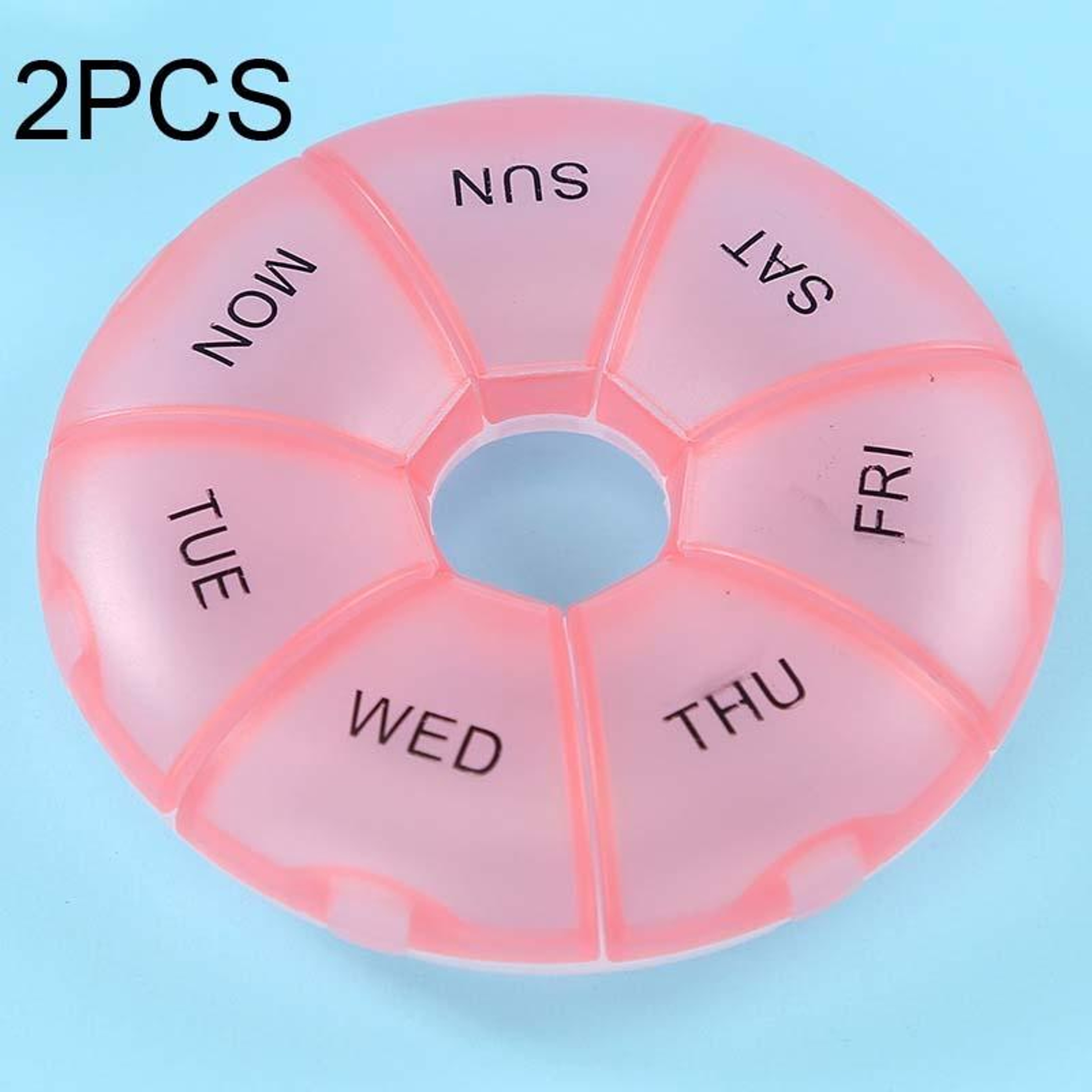 Rainbow Weekly Pill Organizer Portable 7 Day Pill Box With Individual Compartments 6