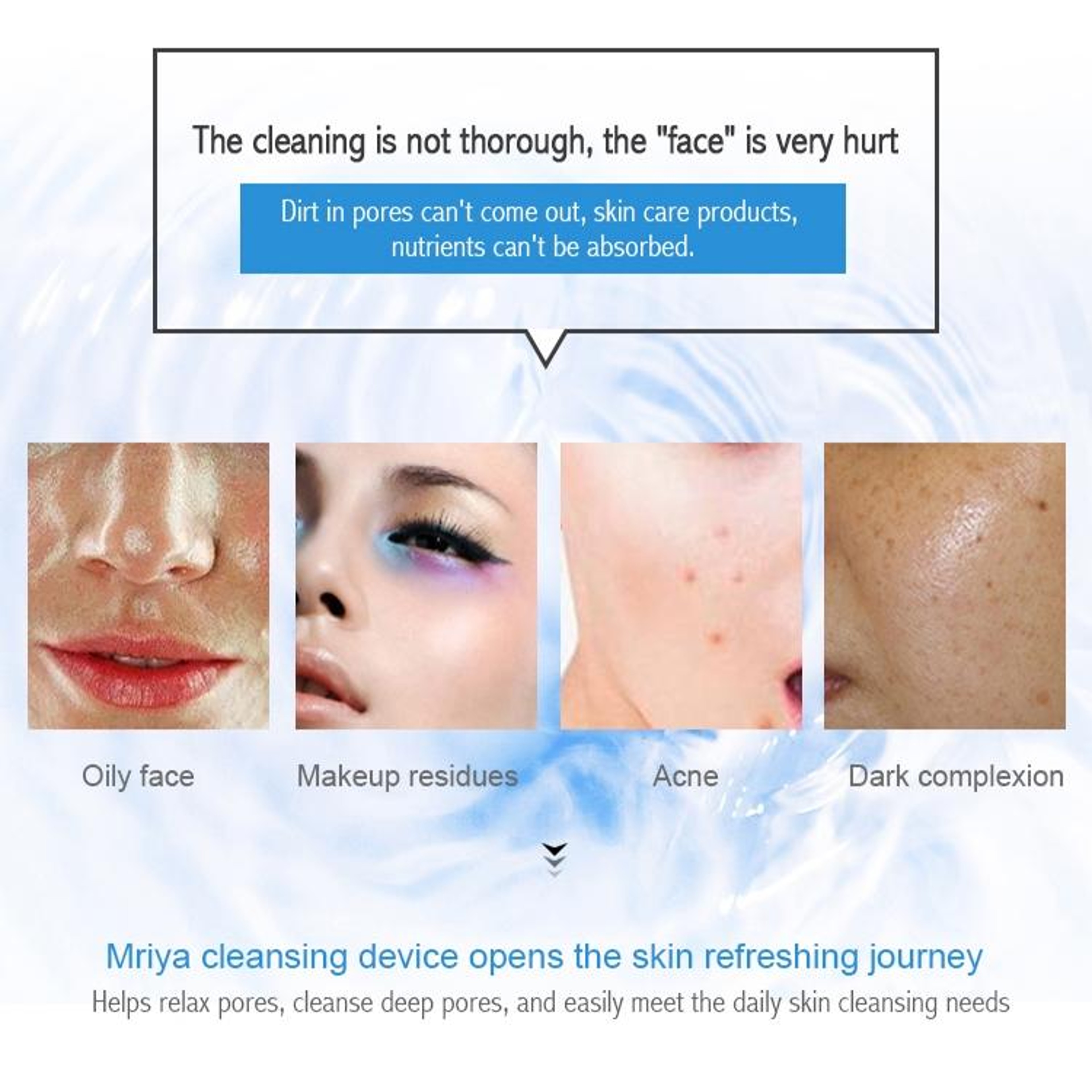 Duosi Sonic Facial Cleansing Brush USB Rechargeable Waterproof Deep Pore Face Massager 8