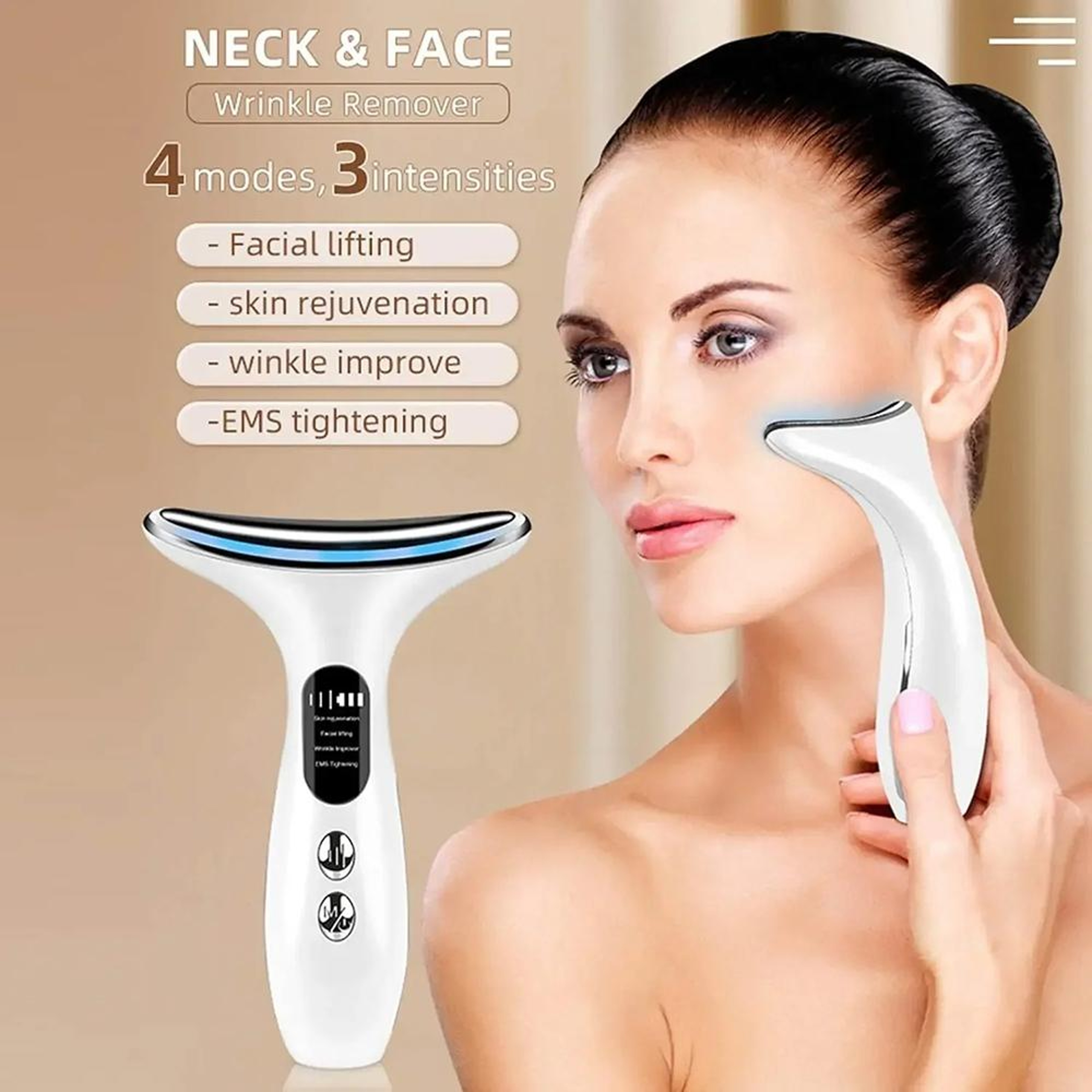 RadianceLift EMS Neck  Face Massager With LED Light Therapy And Heat Care 2