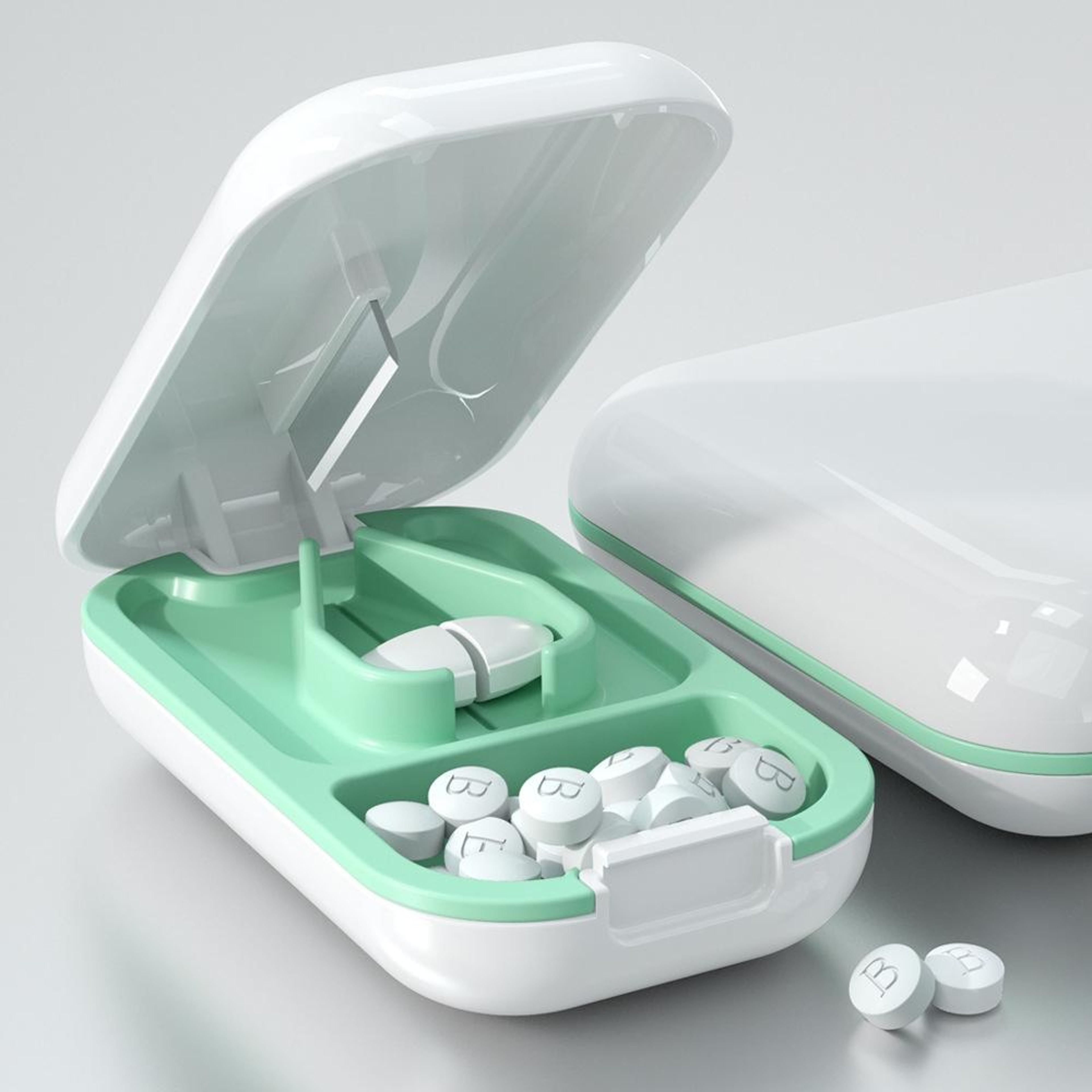 Portable Pill Cutter  Pill Organizer Storage Case With Stainless Steel Precision Blade 1