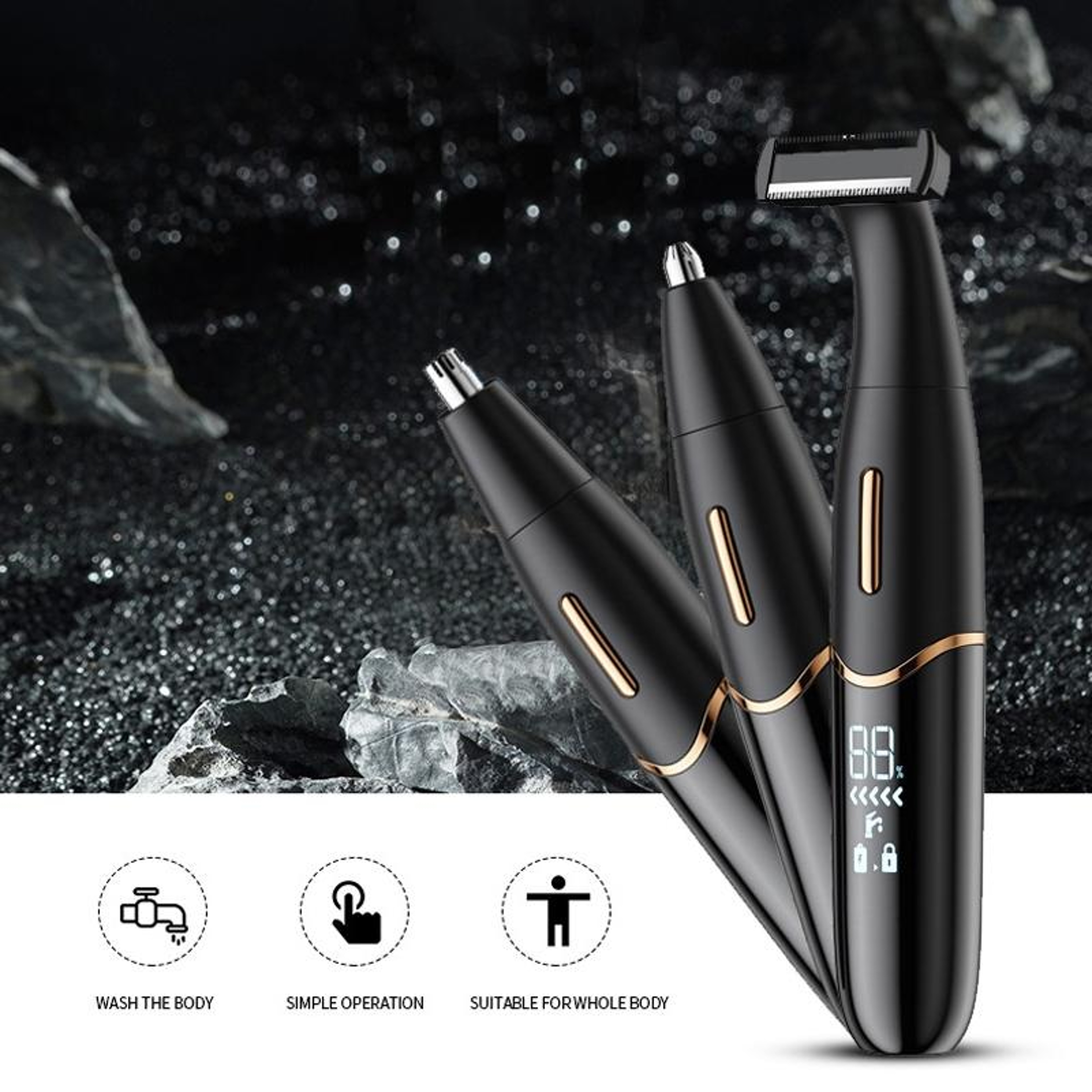 PrecisionGroom 3 In 1 USB Electric Shaver  Eyebrow Trimmer With Nose Hair Trimmer 1