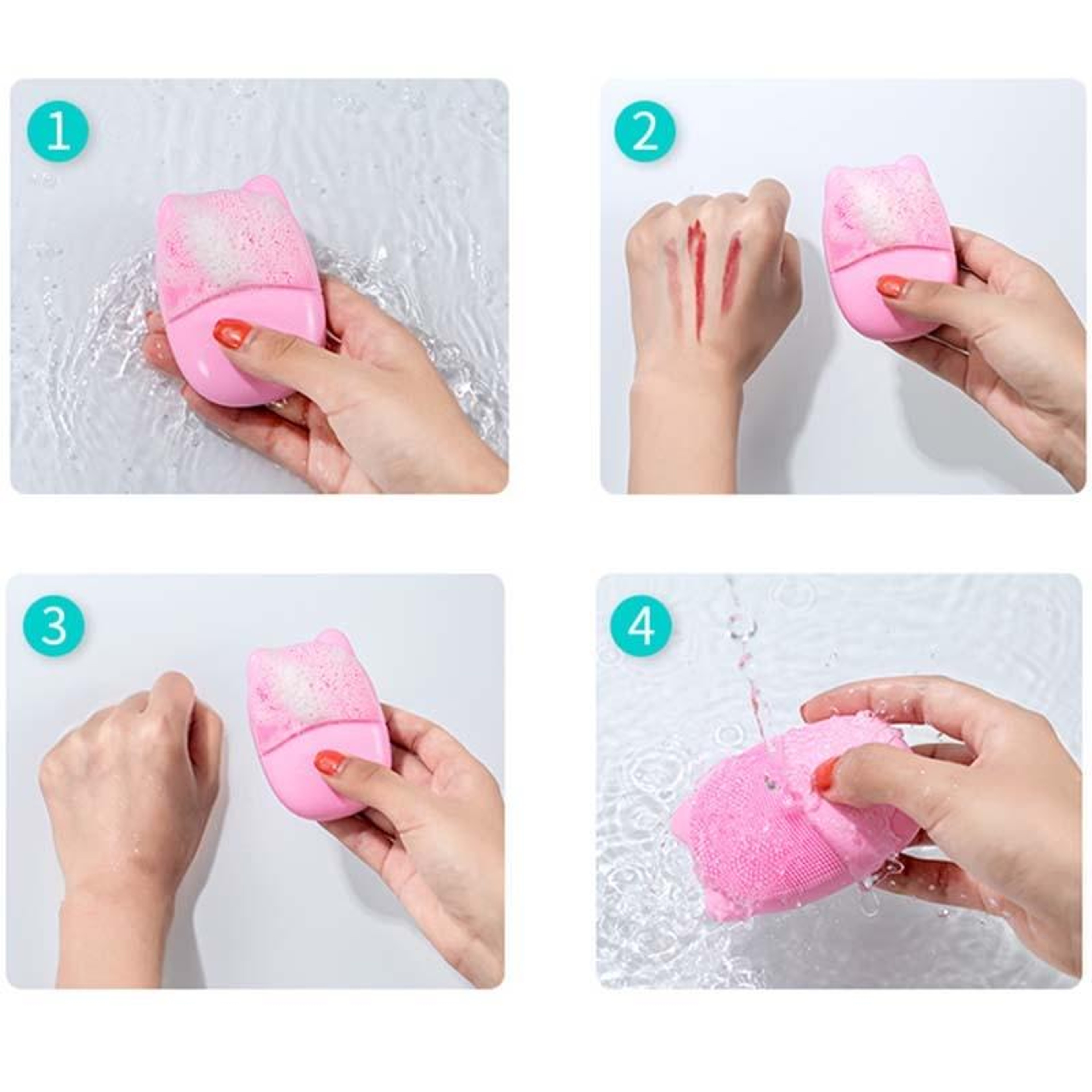 GlowSonic Waterproof Silicone Facial Cleansing Brush With Ultrasonic Massage  USB Rechargeable Desi 8