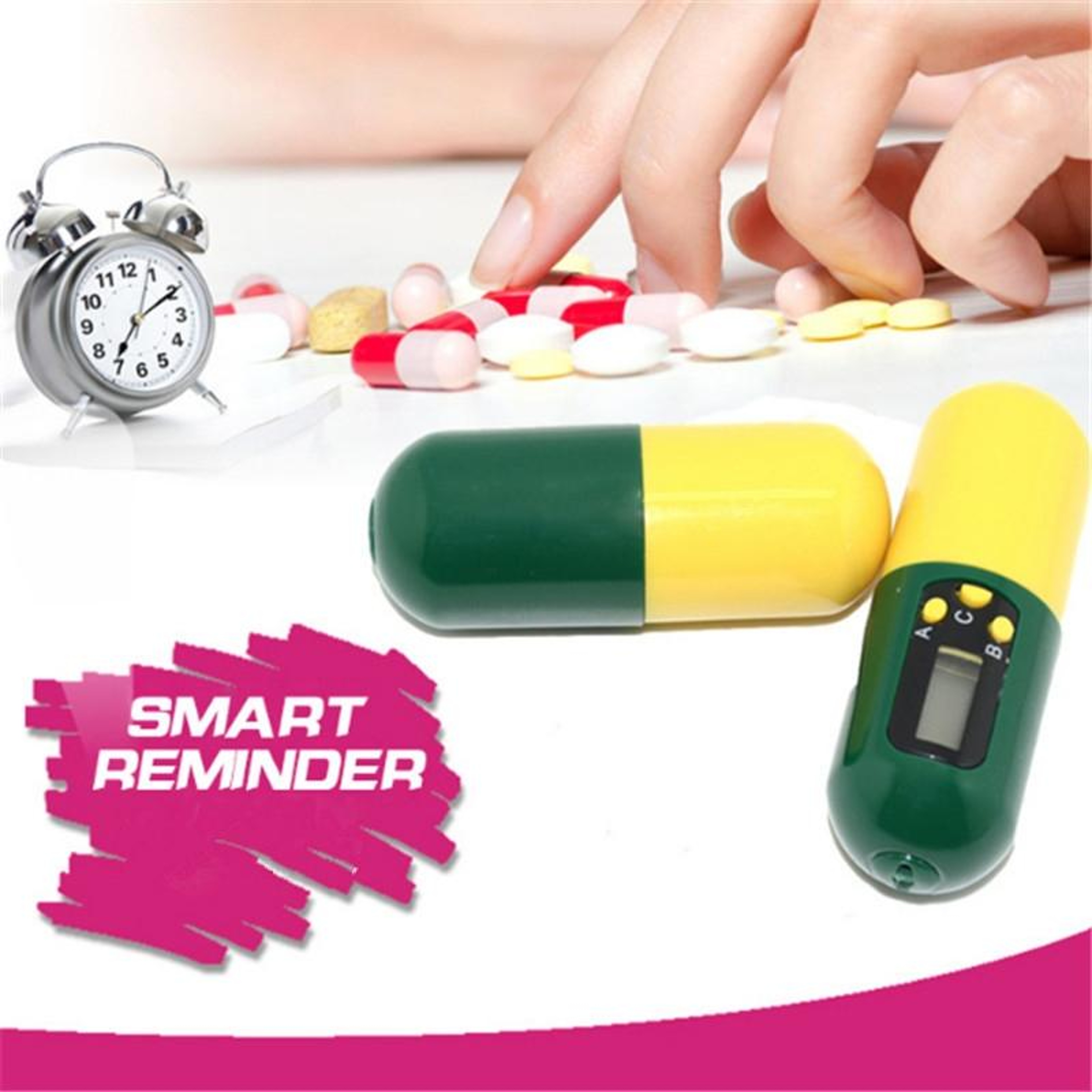 Smart Pill Reminder Box With Timer Alarm Portable Medication Organizer For Travel  Daily Use 5
