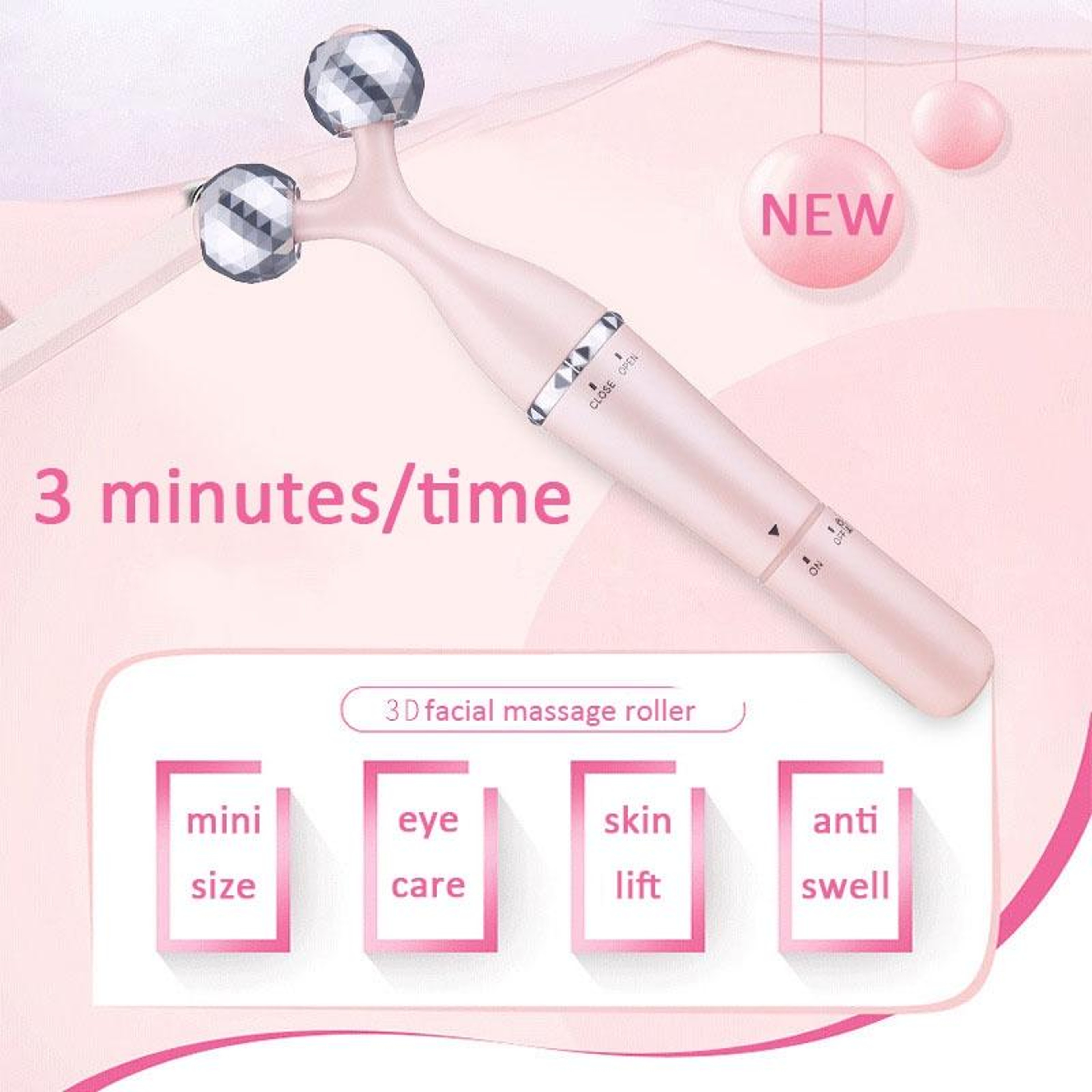 3D Facial Massager Face Lift Roller  Eye Massager For Skin Firming And Double Chin Reduction 4