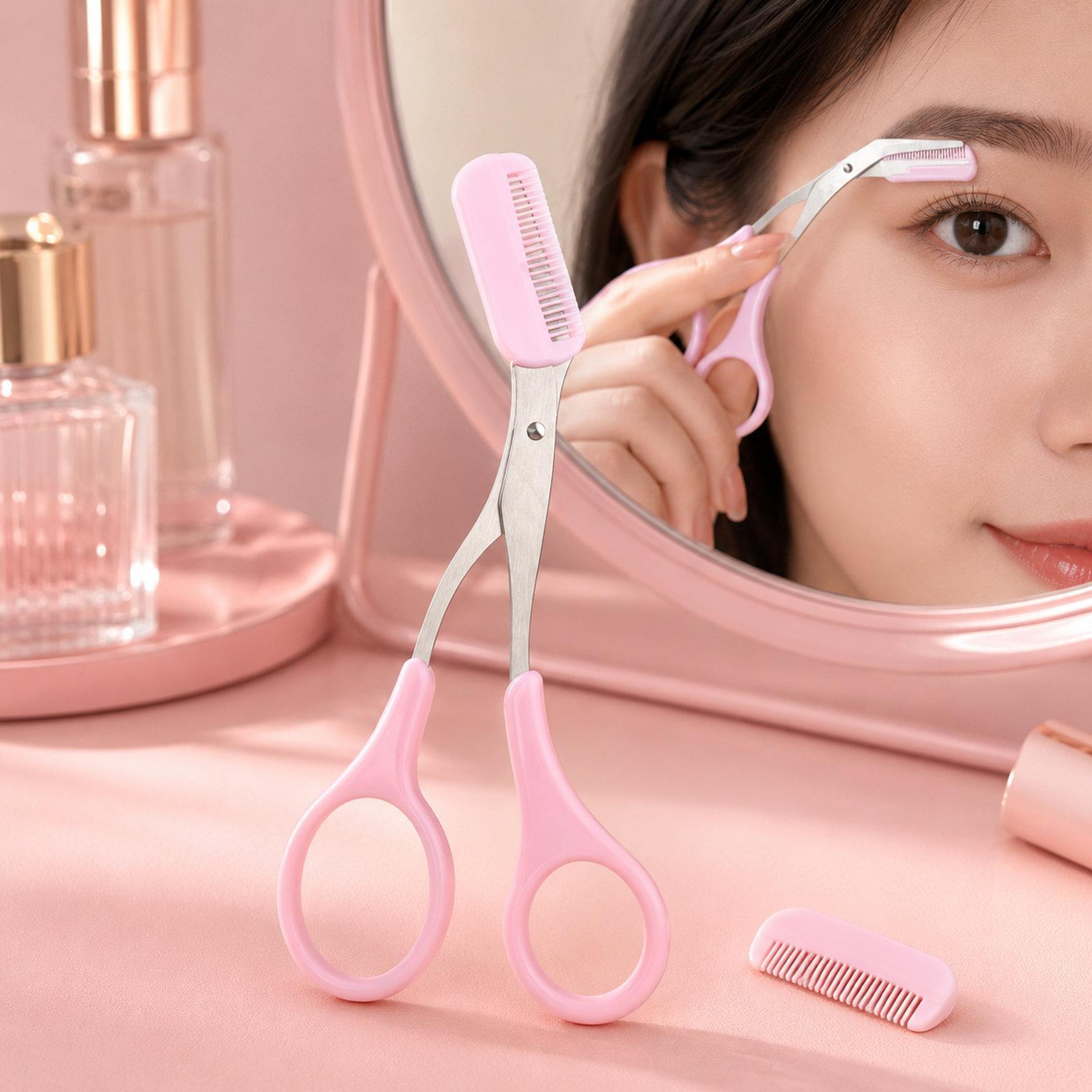 Precision BrowTrim 2 In 1 Eyebrow Scissors With Comb Stainless Steel Brow Shaping Tool 0