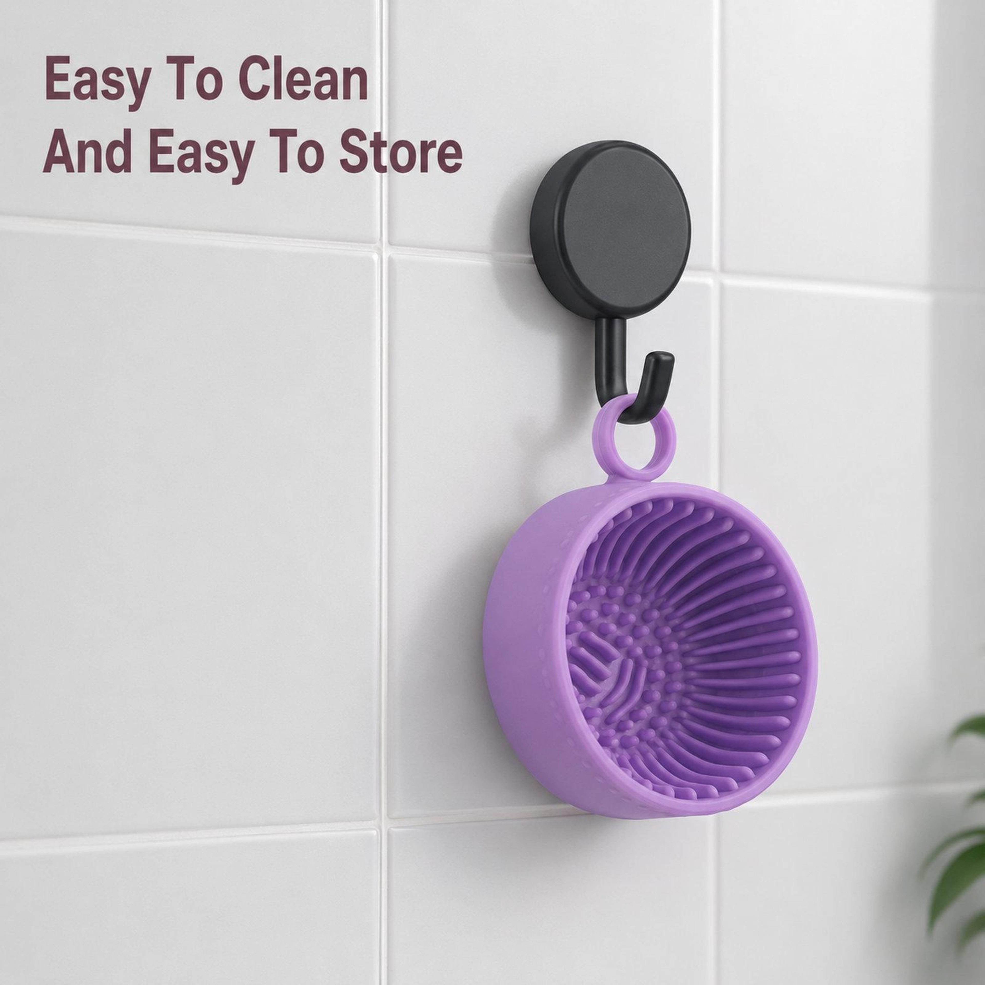 Silicone Makeup Brush Cleaner Bowl Travel Scrubber Cup with Hanging Loop – view 5