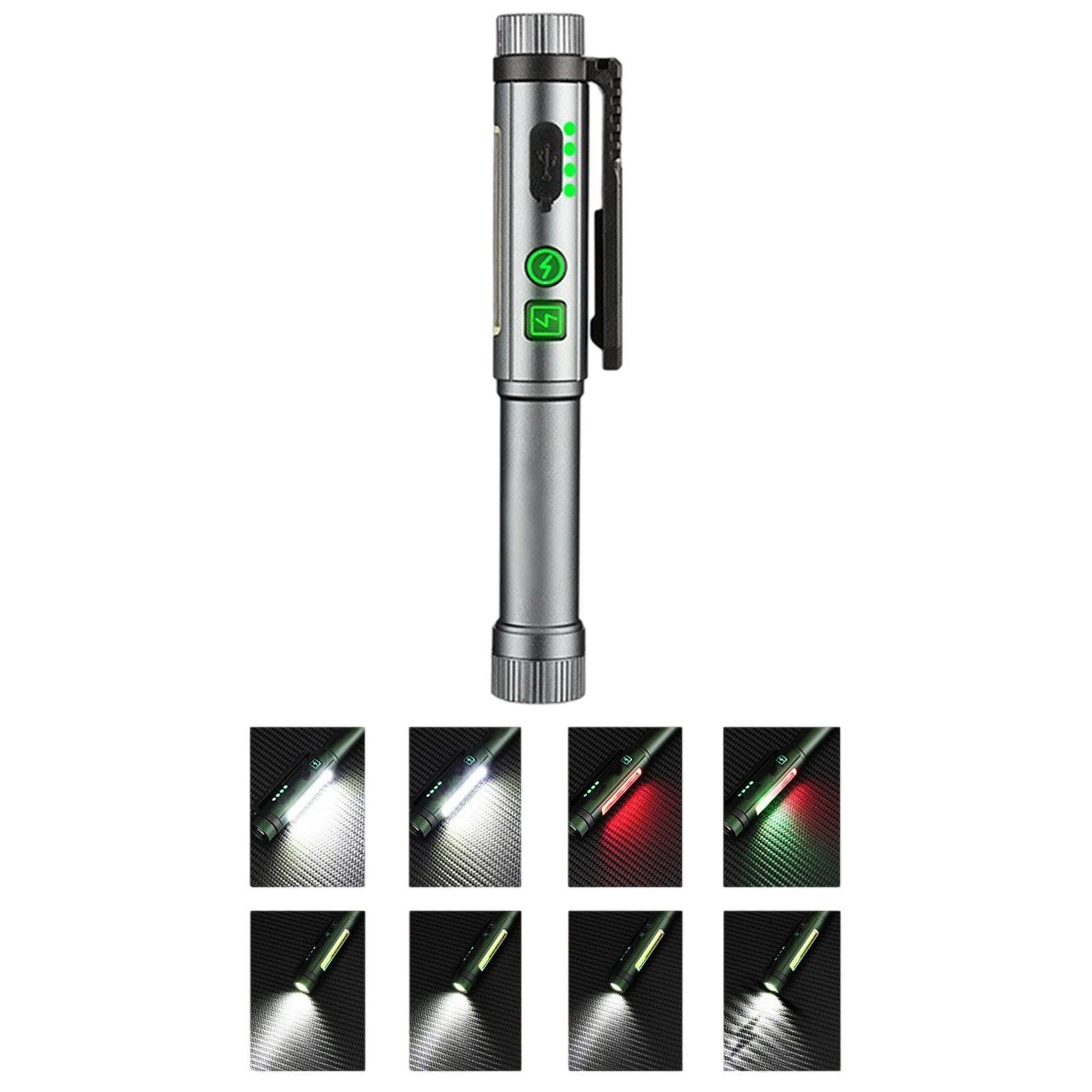 Magnetic LED Pen Flashlight Rechargeable Work Light With Rotating Clip For Inspection  Outdoor Use 8