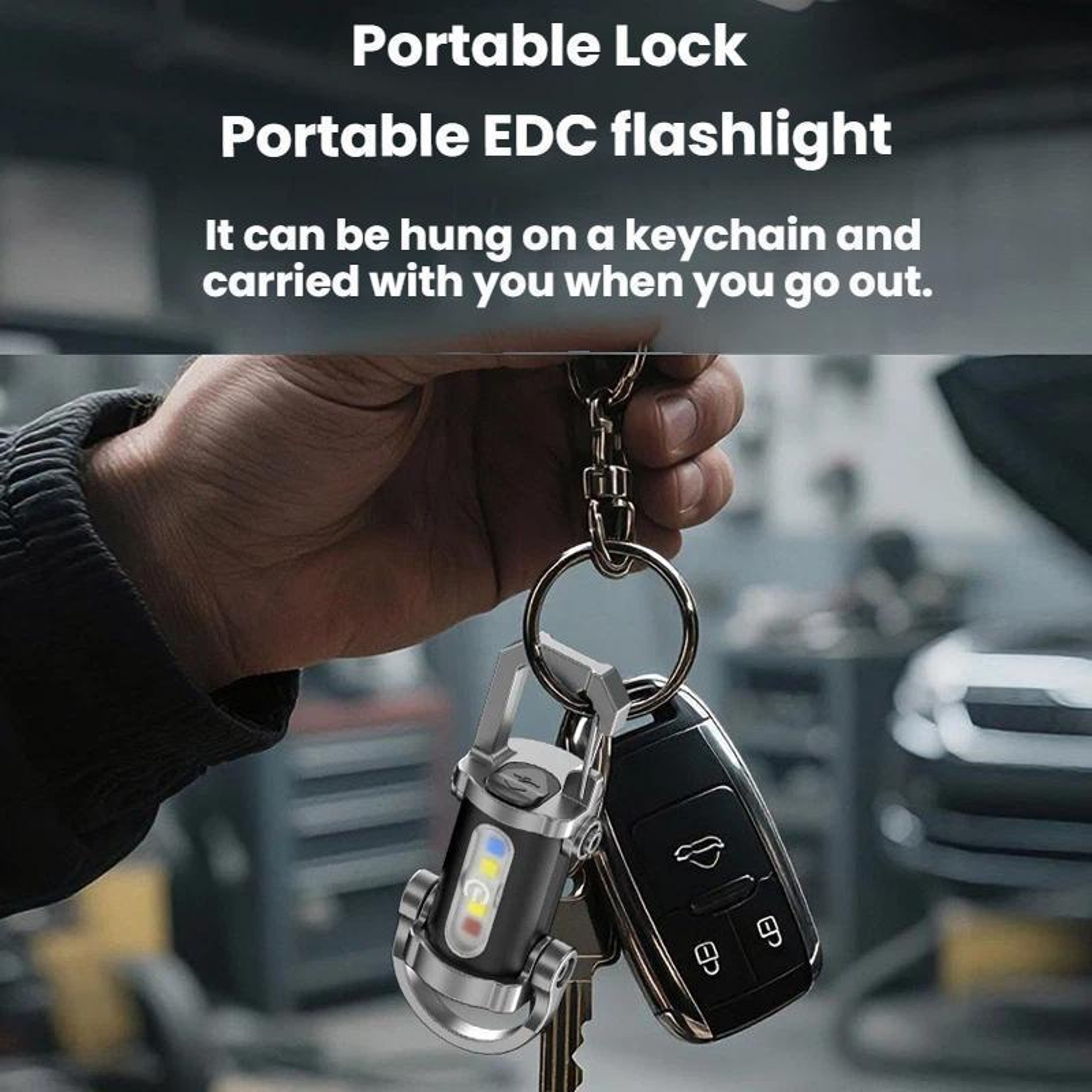 LumaClip Rechargeable LED Keychain Flashlight With 7 Modes For Camping Emergency  Work Use 4