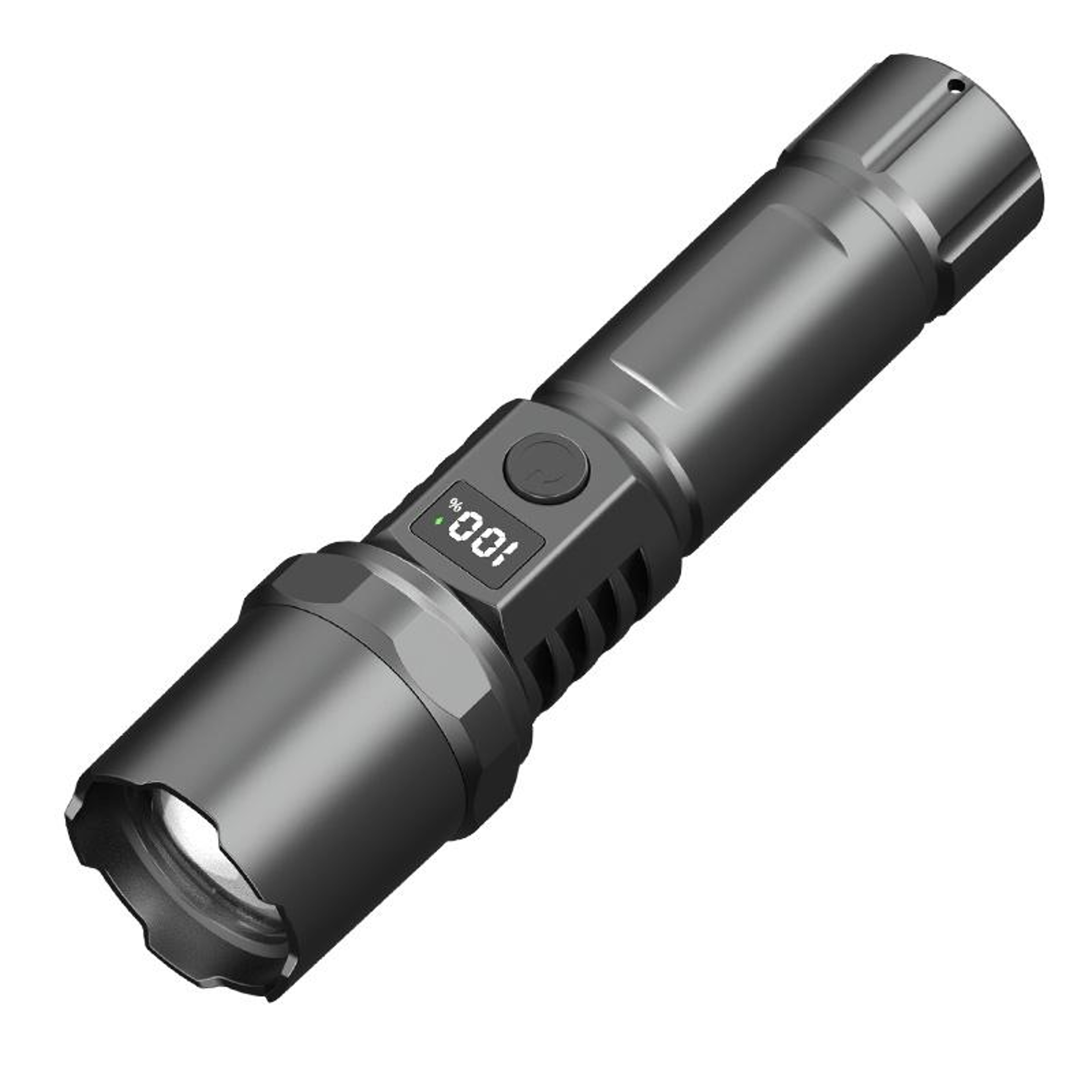 LumiZoom Rechargeable LED Flashlight With LCD Power Display  Adjustable Focus 0