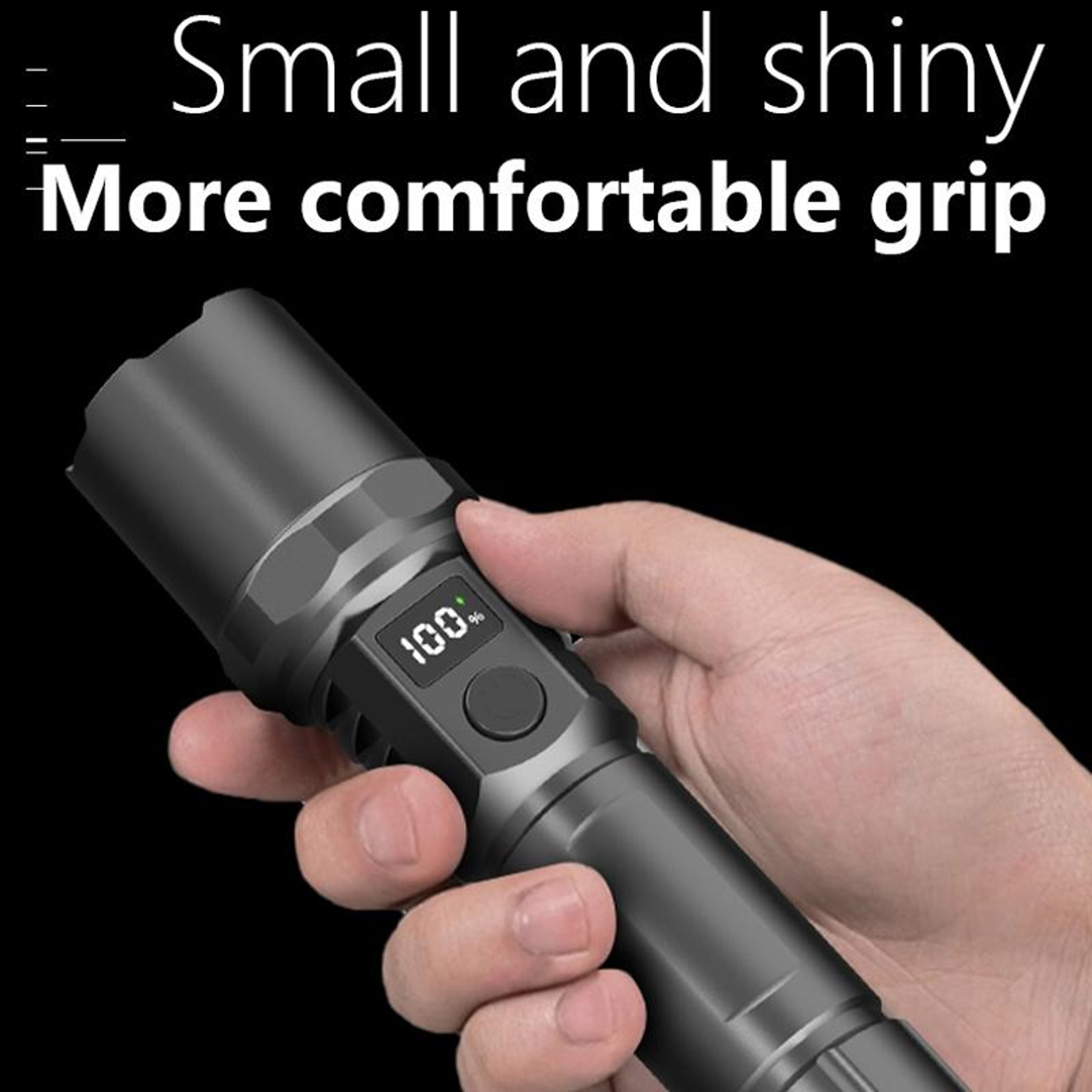 LumiZoom Rechargeable LED Flashlight With LCD Power Display  Adjustable Focus 9