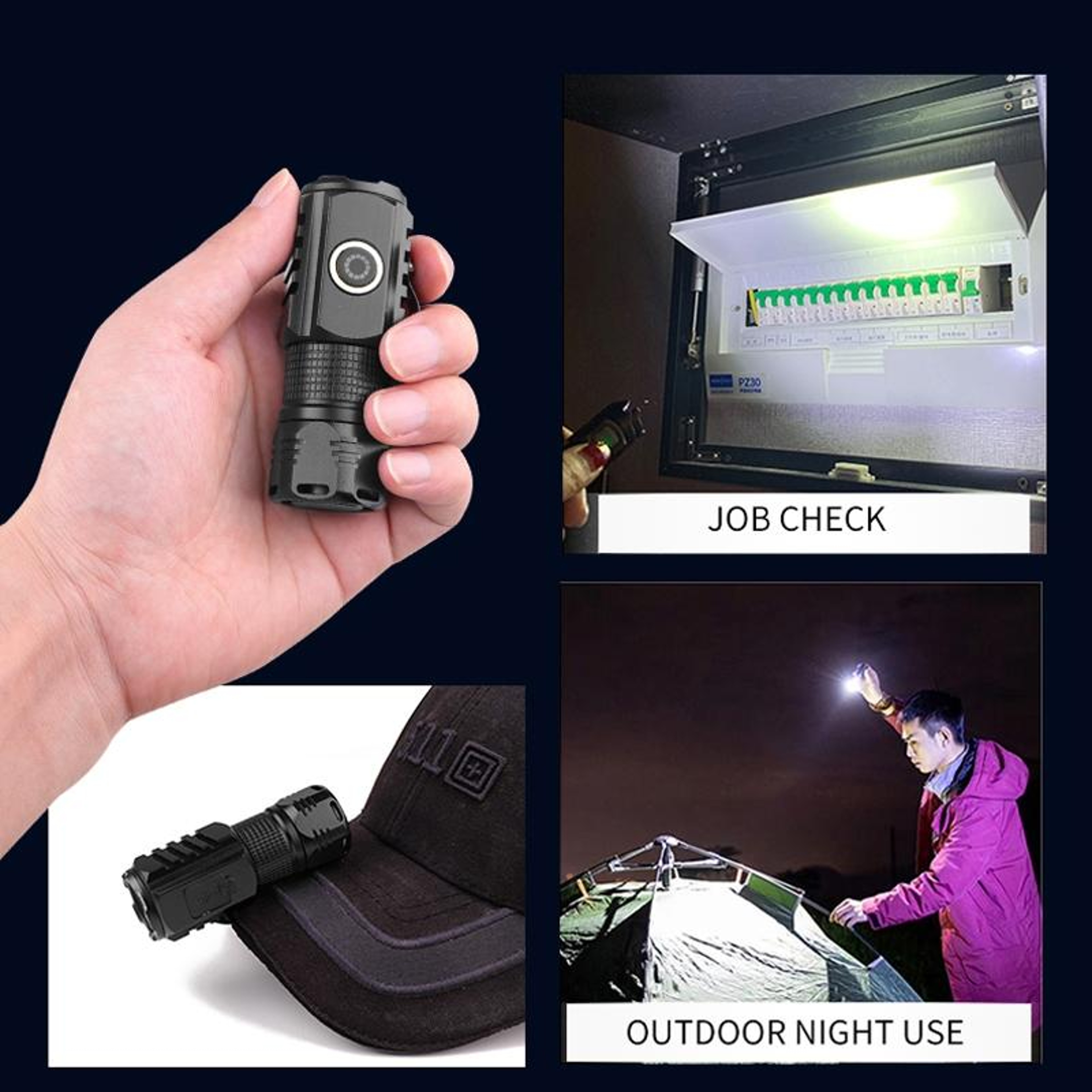 LumaClip Mini LED Flashlight USB C Rechargeable Magnetic EDC Flashlight For Camping  Emergencies 1