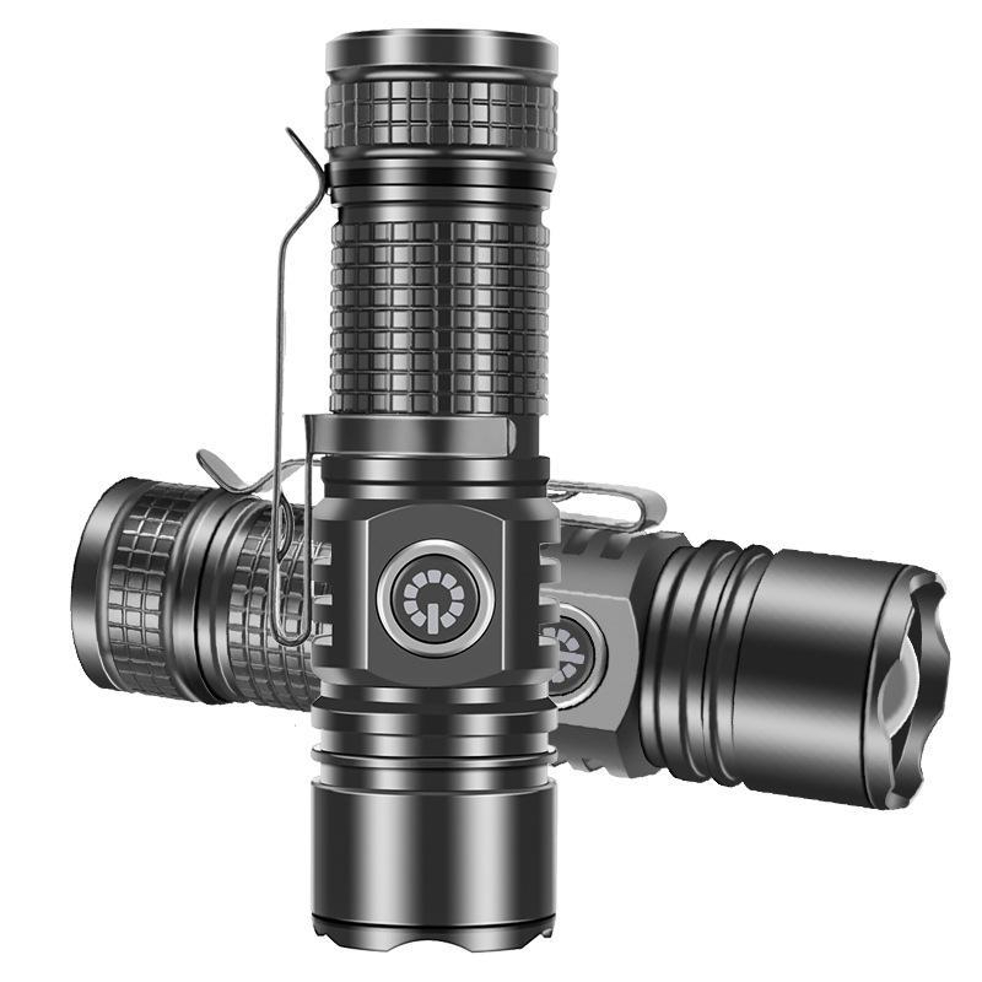 Mini USB C Rechargeable Long Range Flashlight With White Laser LED Magnetic Tail  Zoom Focus 9