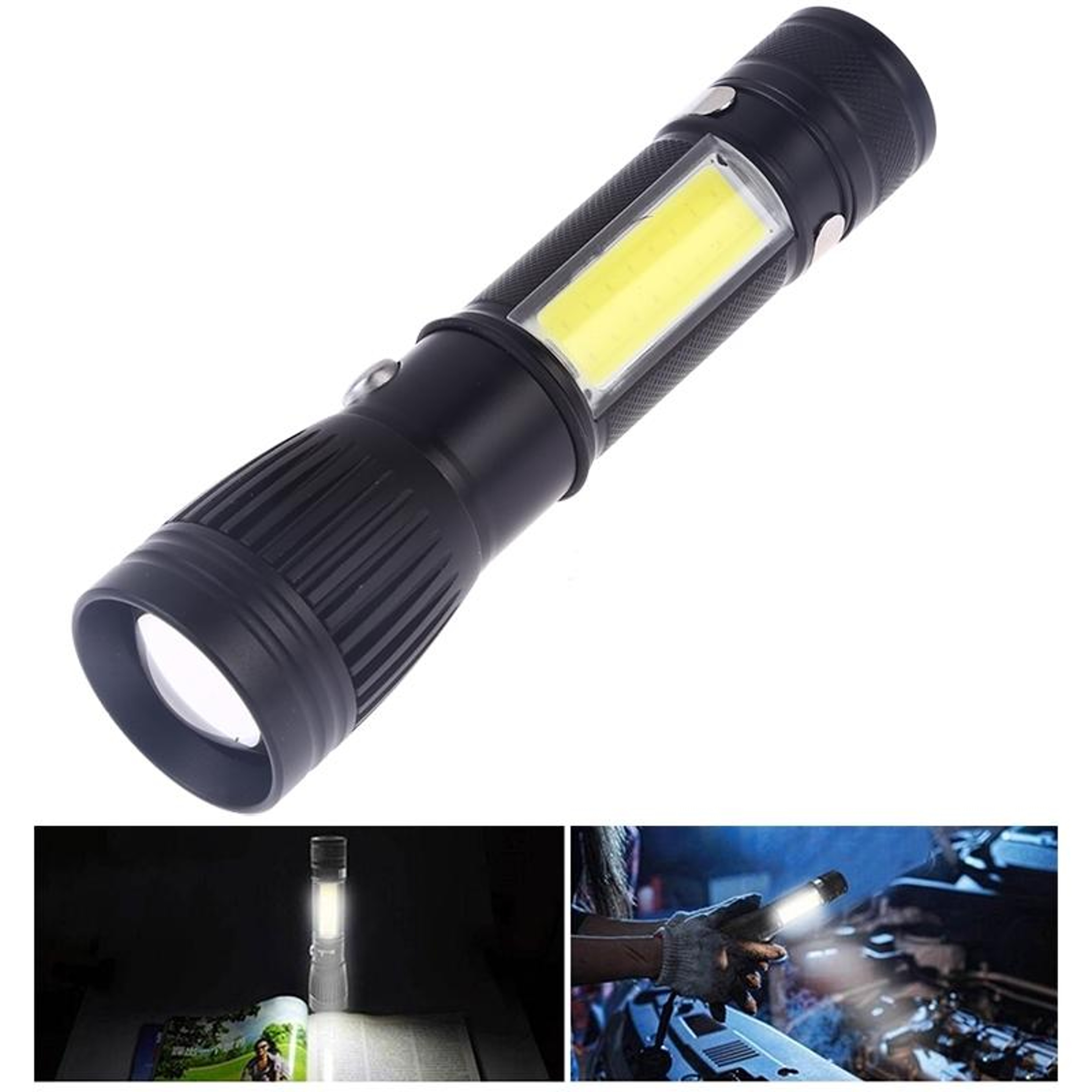 Compact USB Rechargeable LED Flashlight Torch Long Lasting Portable Light 7