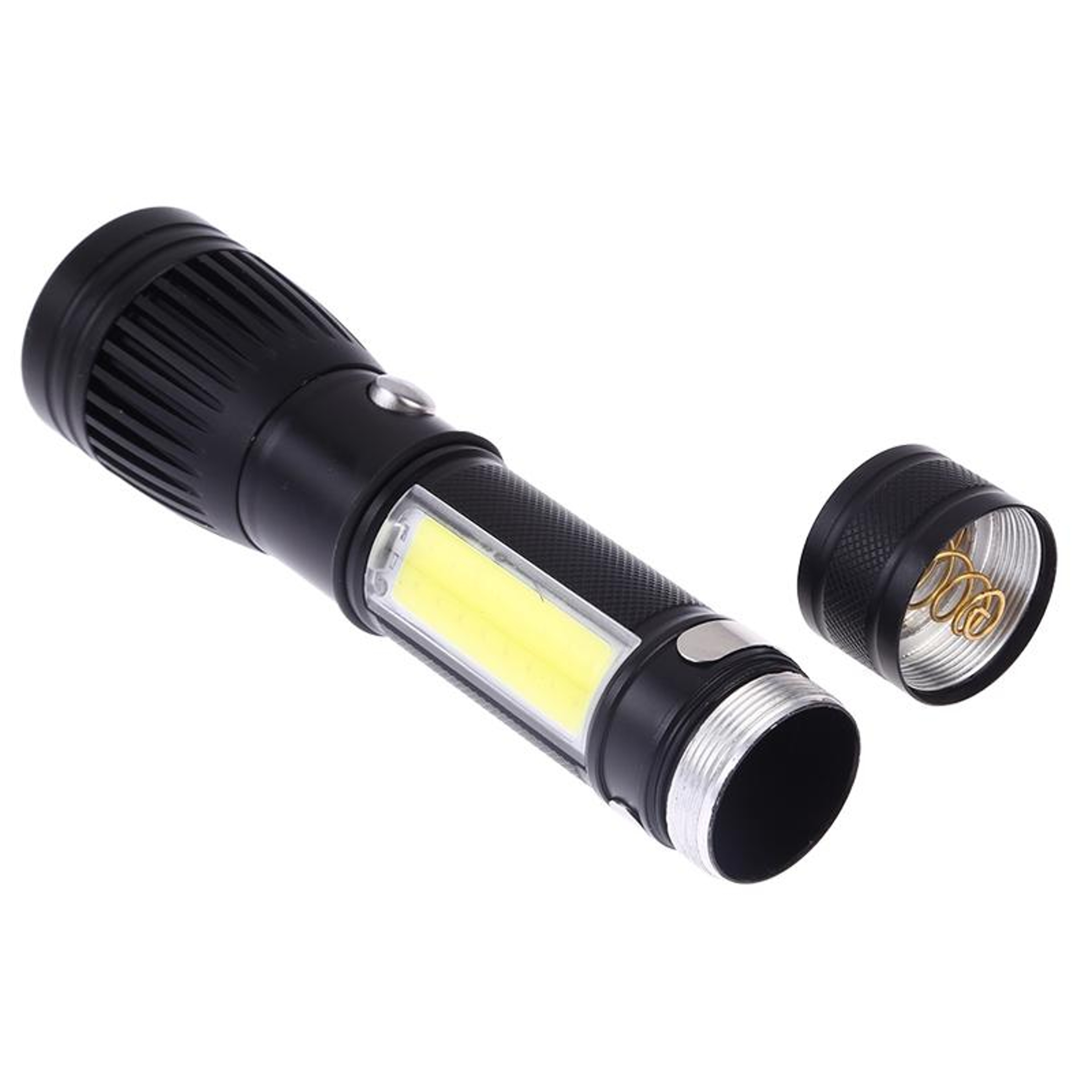 Compact USB Rechargeable LED Flashlight Torch Long Lasting Portable Light 0