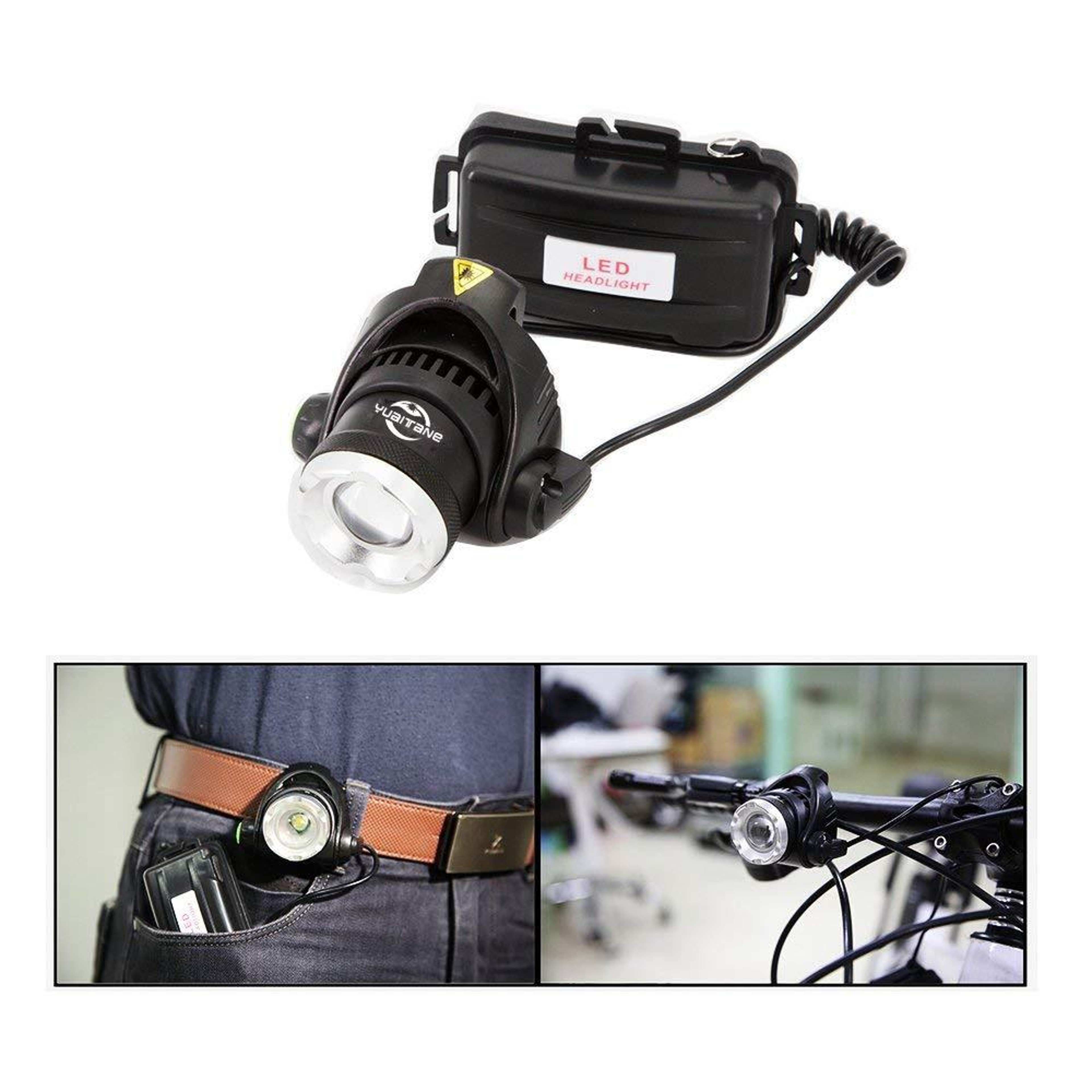 Premium Outdoor Zoomable LED Headlamp  Flashlight Torch Adjustable Focus 18650 Power 1