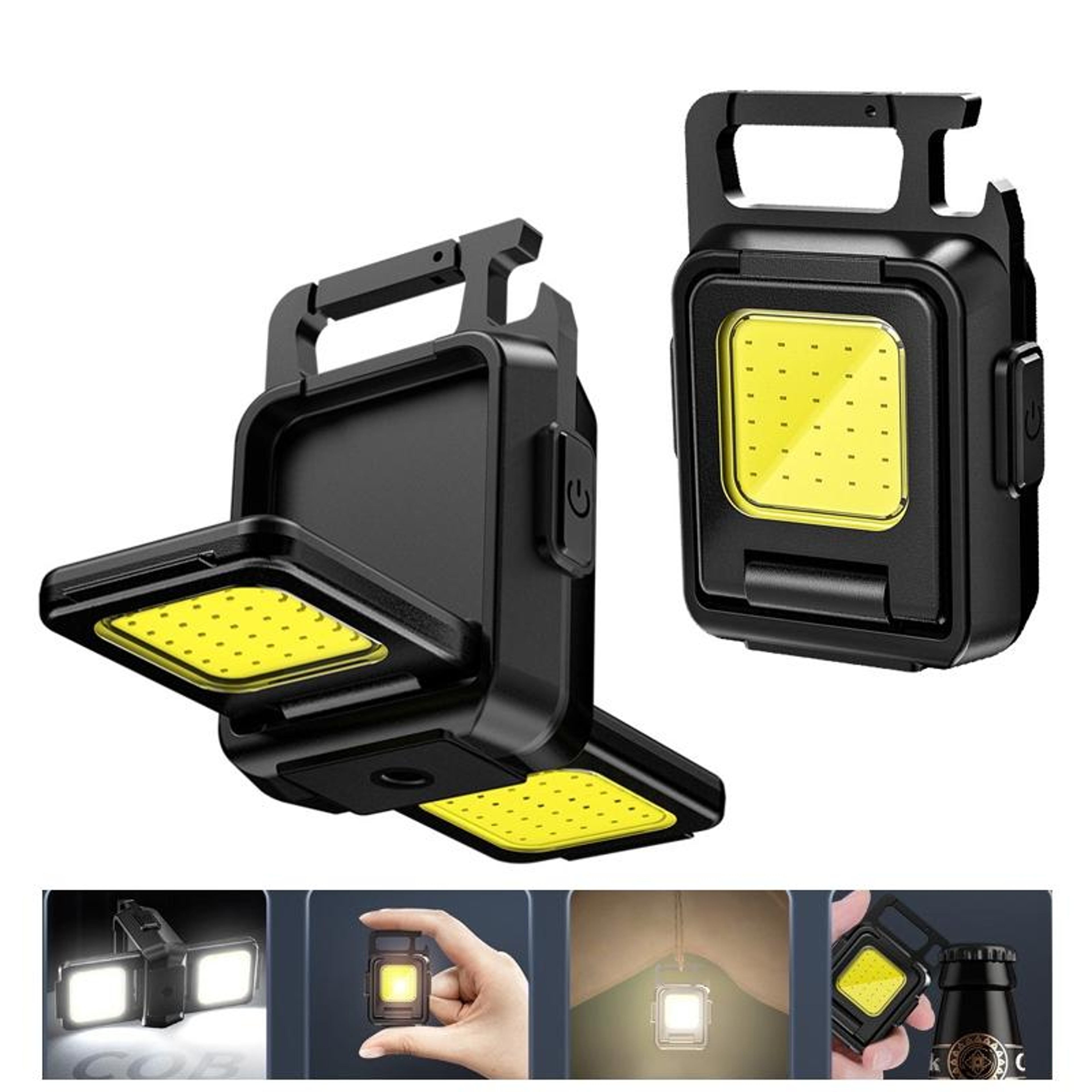 Portable Mini COB Keychain Flashlight USB Rechargeable Bright Camping Light 5