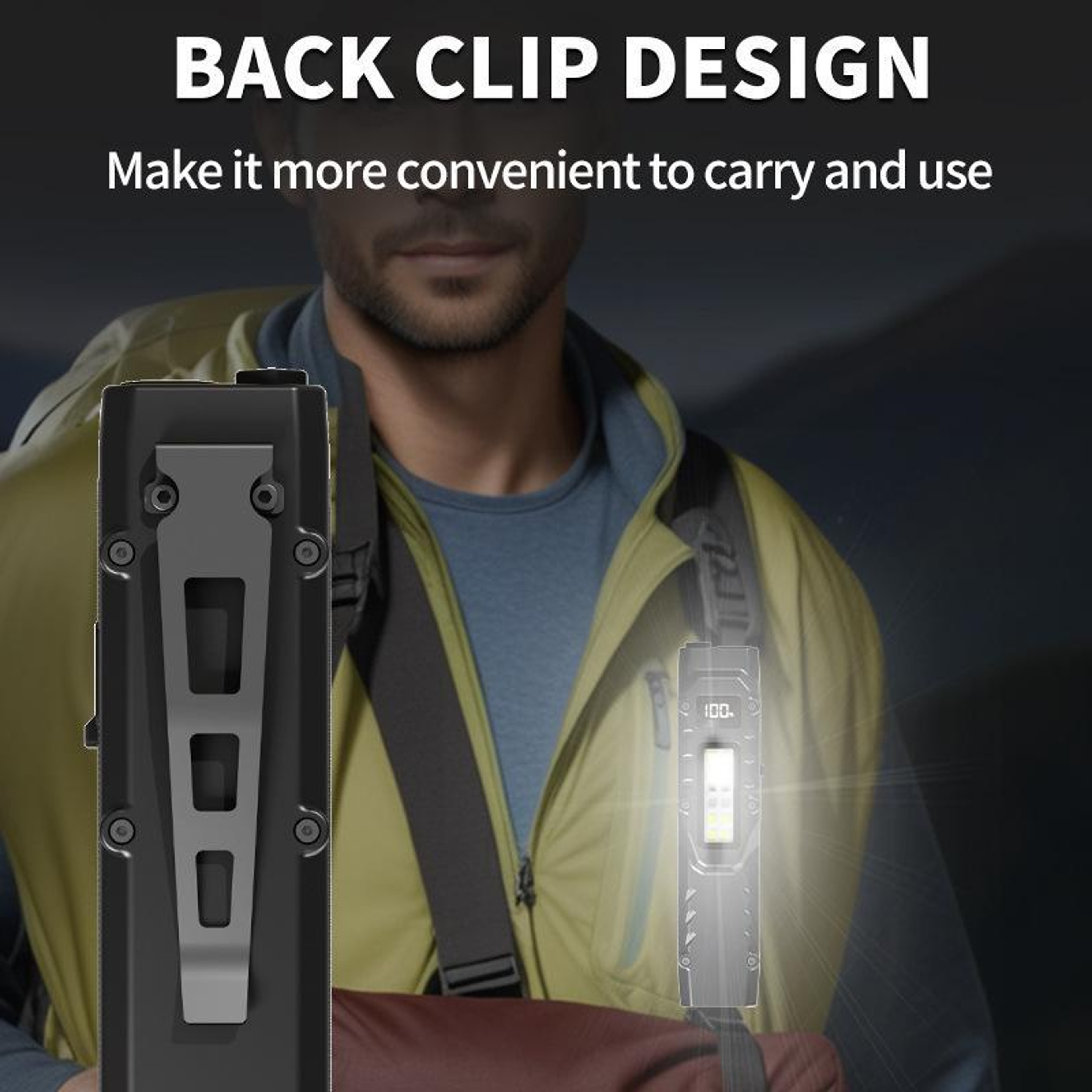Outdoor Rechargeable Mini Tactical EDC Flashlight With Pen Clip  Multi Mode LED 8