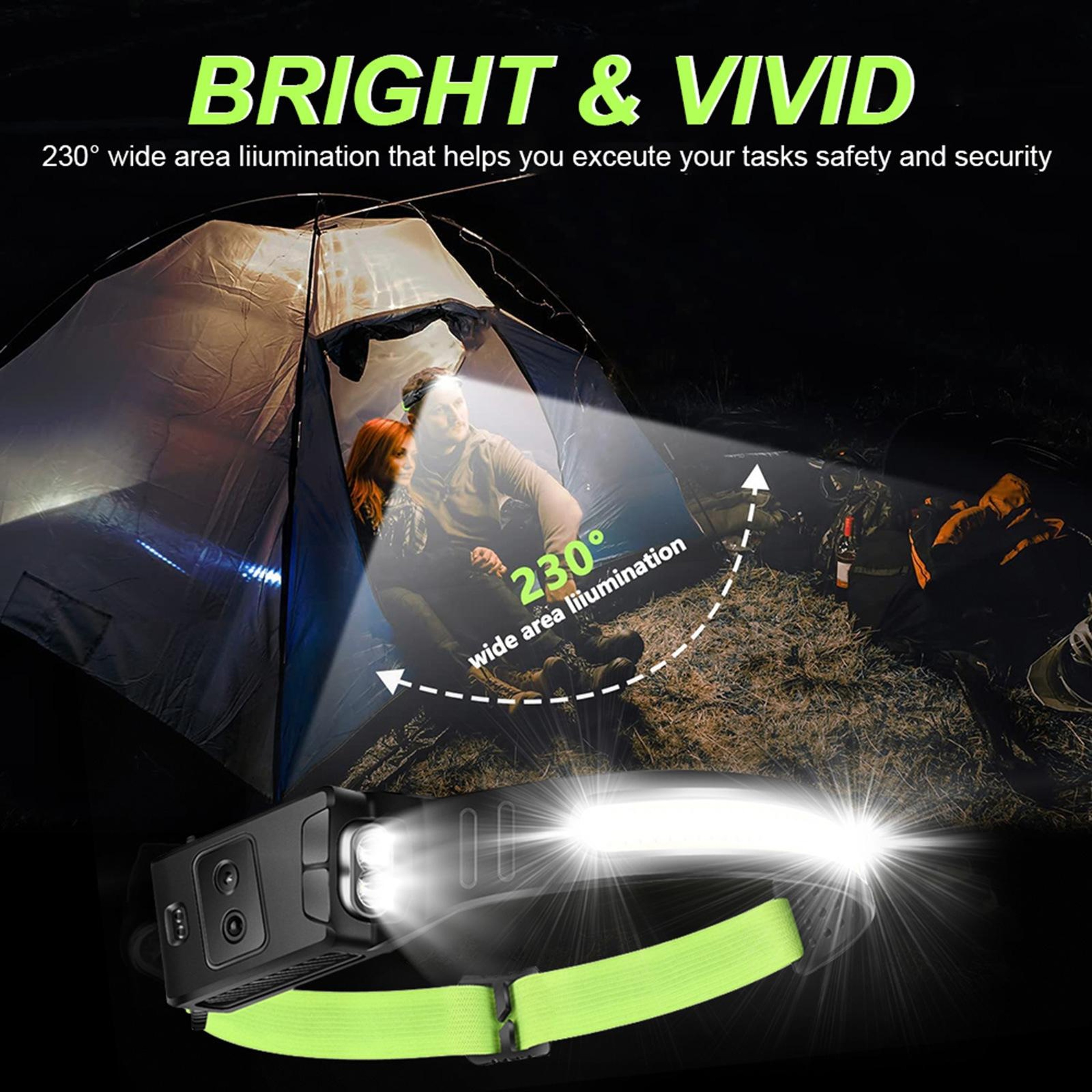 ProActive Ultra Bright Running  Cycling Head Torch Waterproof LED Sensor Headlight 1