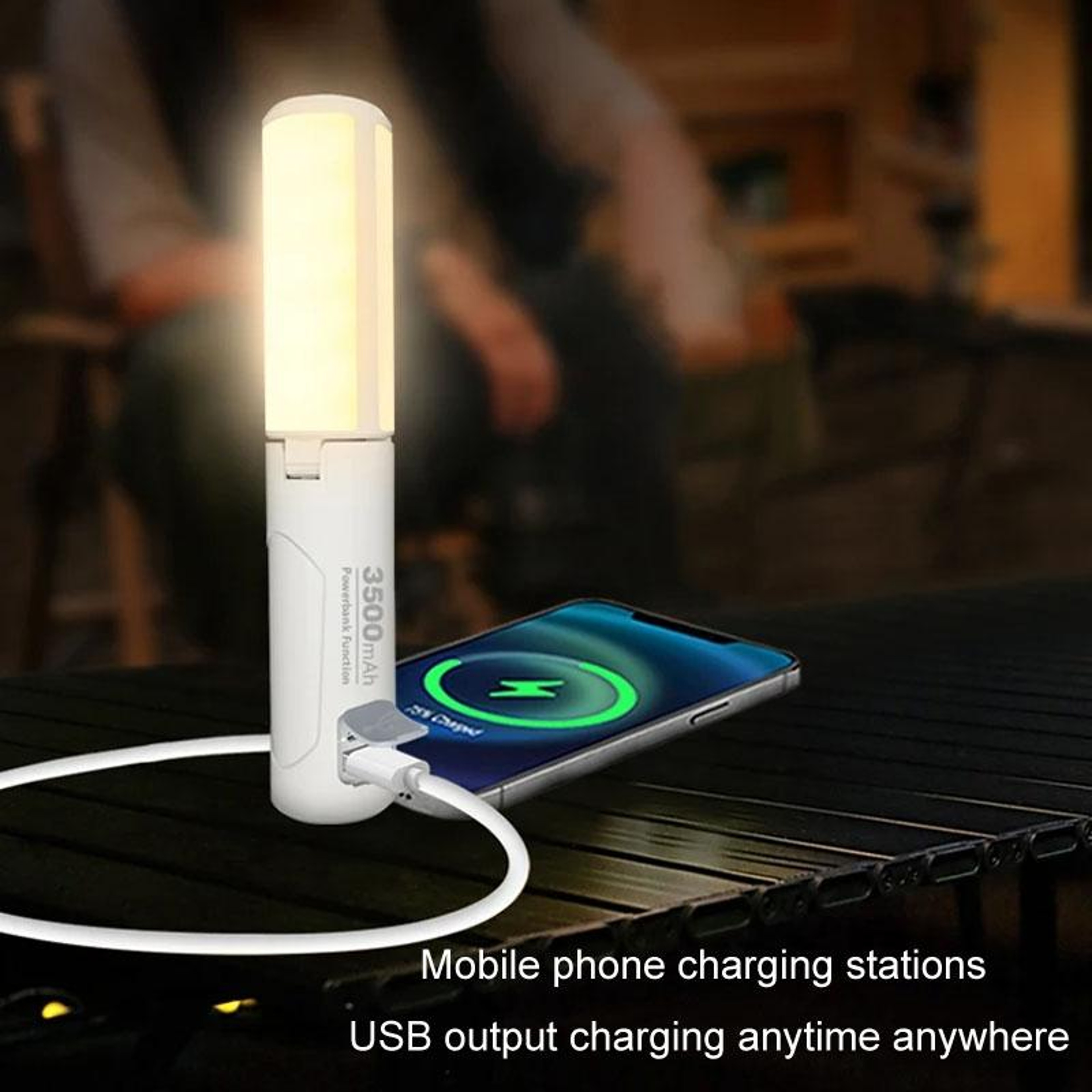 3500mAh Foldable Handheld Camping Light With Triple Leaf Hook Flashlight 4