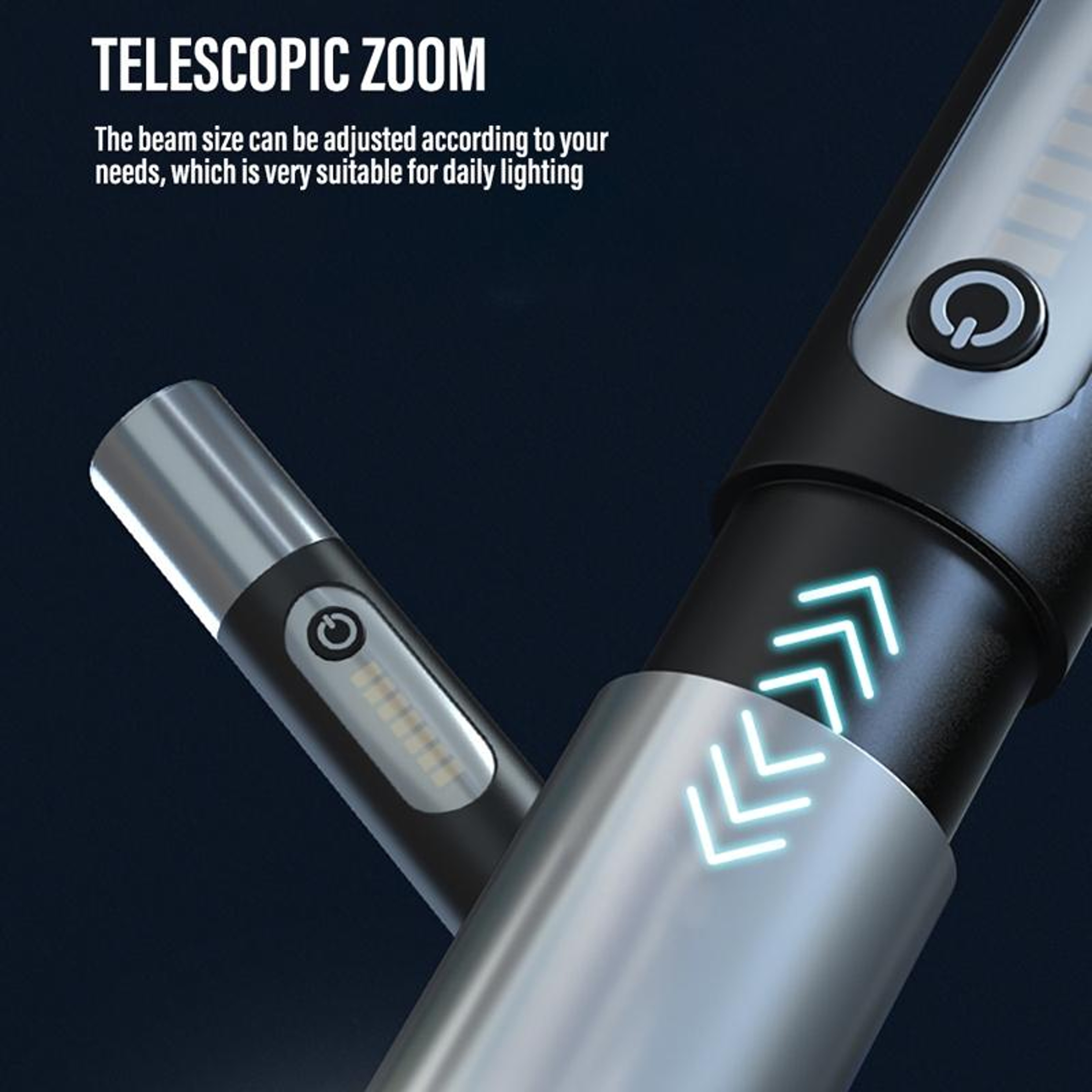 XHP50 Rechargeable LED Flashlight With Zoom Focus  Camping Lantern Diffuser 4