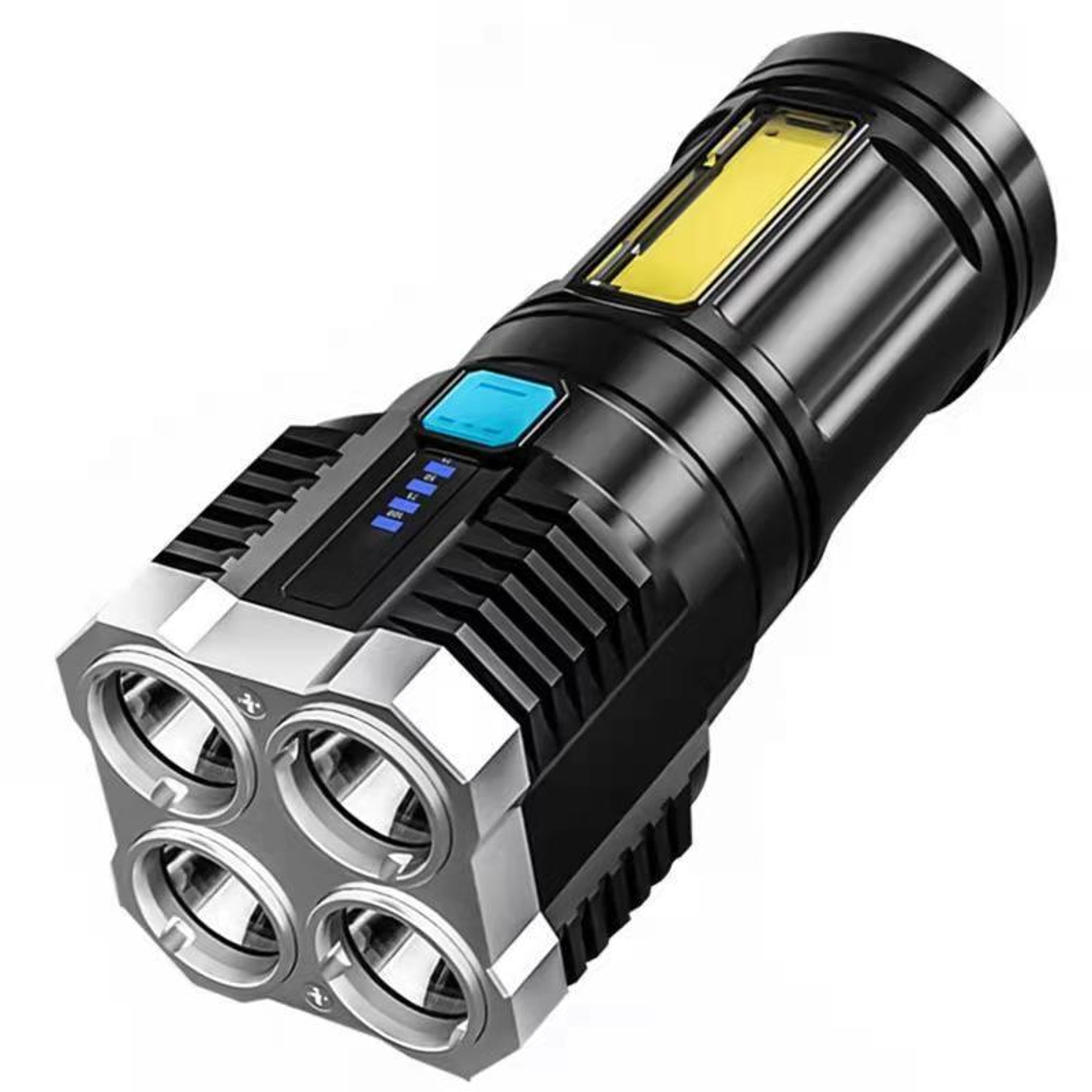 S03 USB Rechargeable Flashlight With COB Work Light And 200m Long Range Beam 0