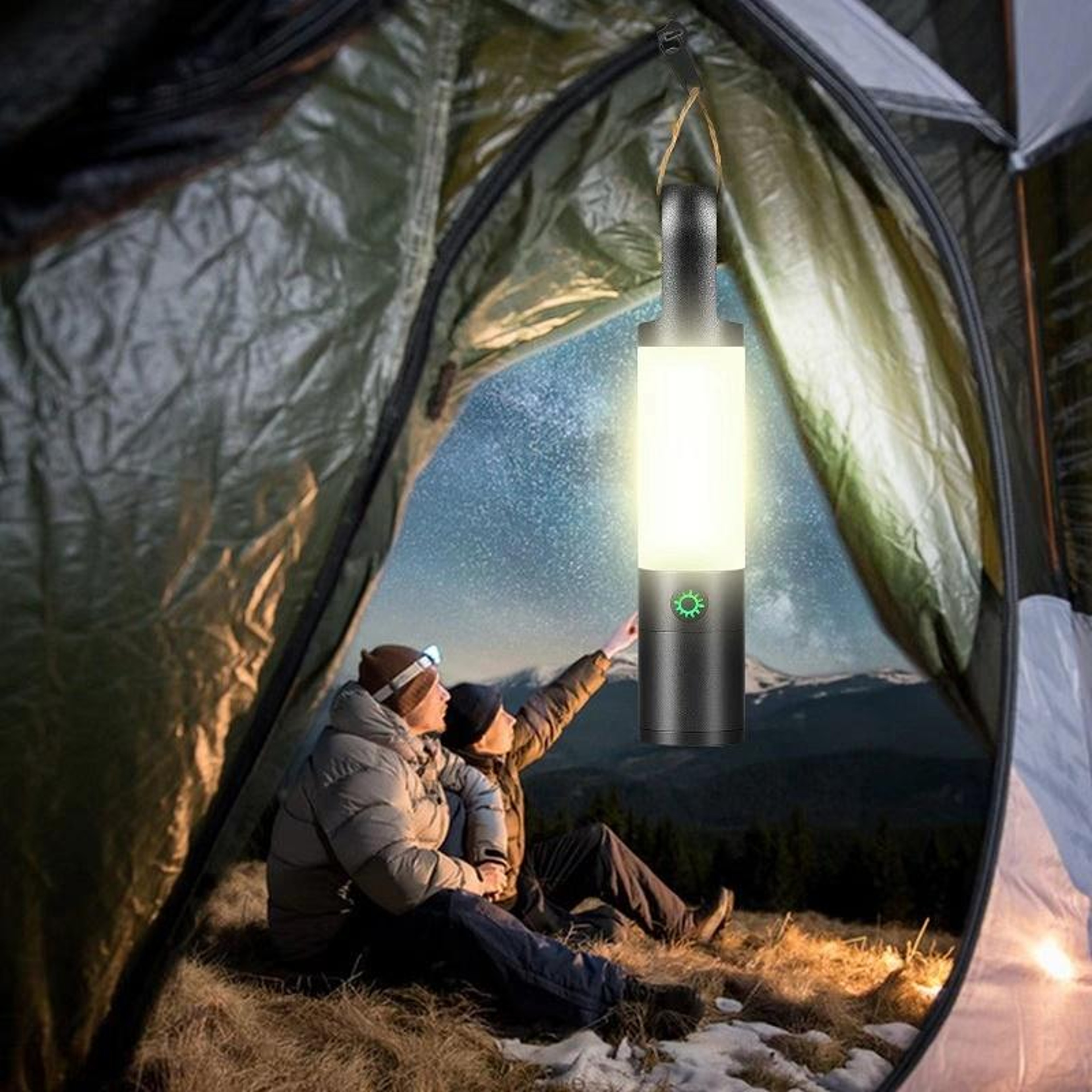Long Range Laser Flashlight Camping Lantern With Magnetic Base  USB C Rechargeable Light 0