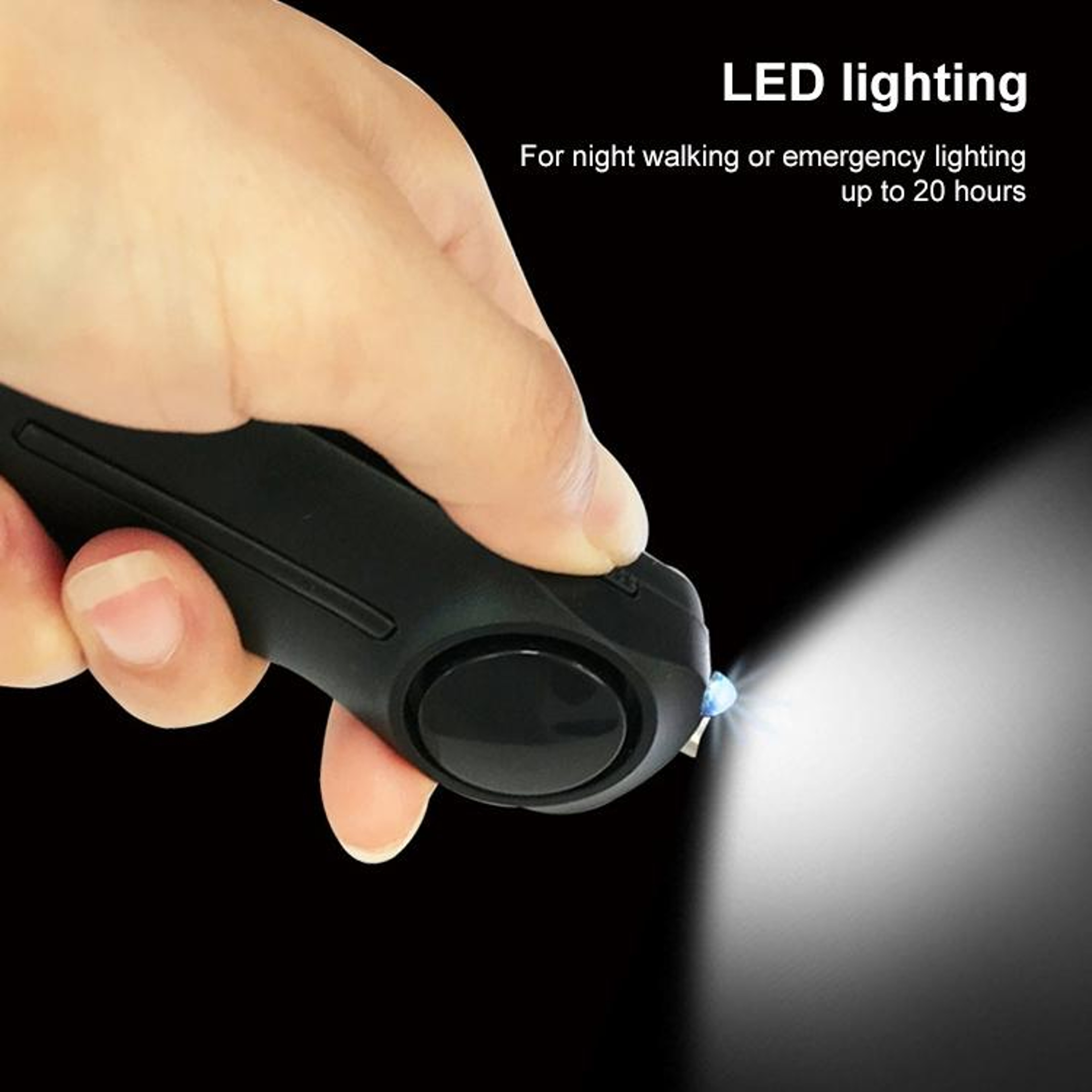 Premium 130dB Personal Safety Alarm Keychain With LED Flashlight 1