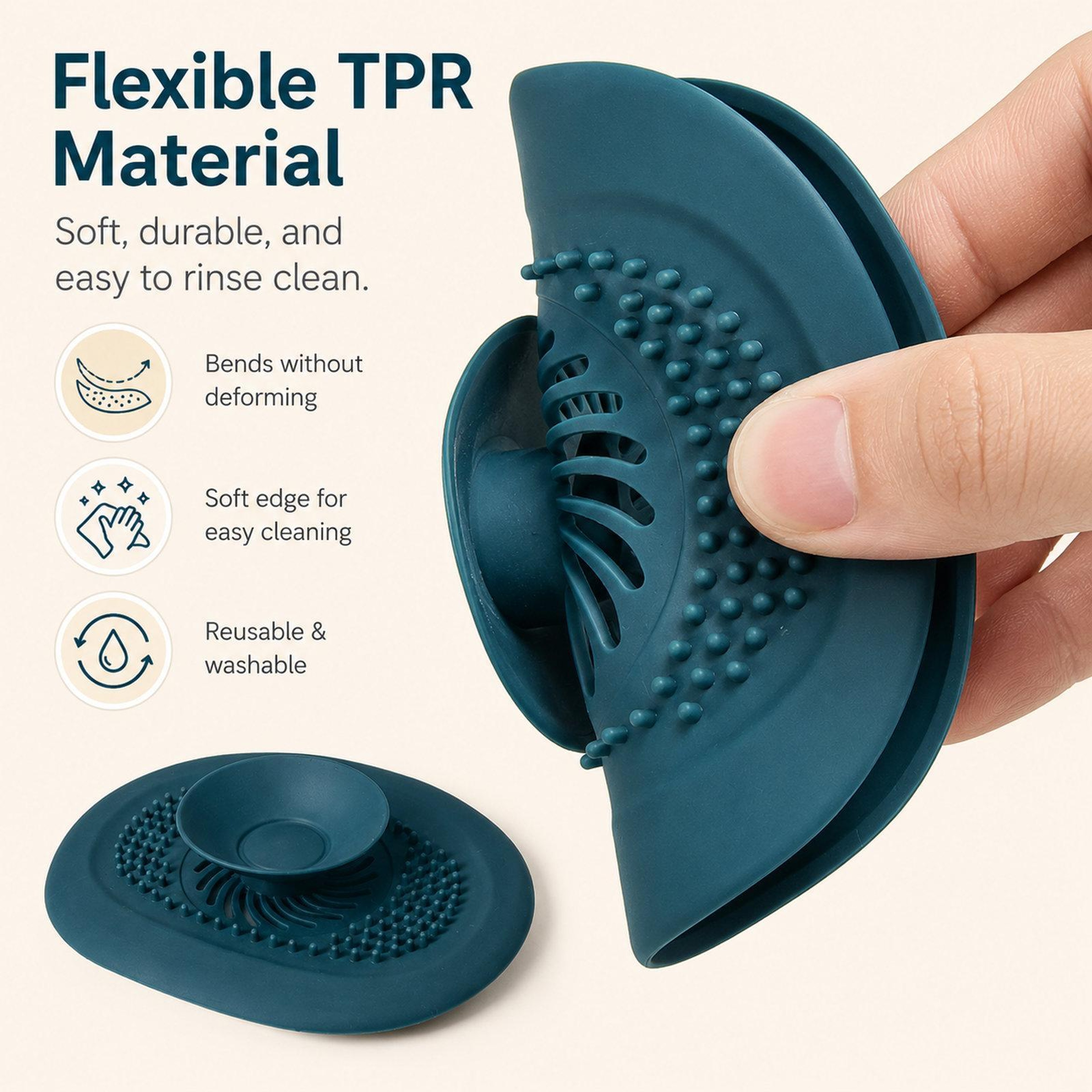 AquaFlow Push Button Drain Hair Catcher  Sink Drain Cover 7