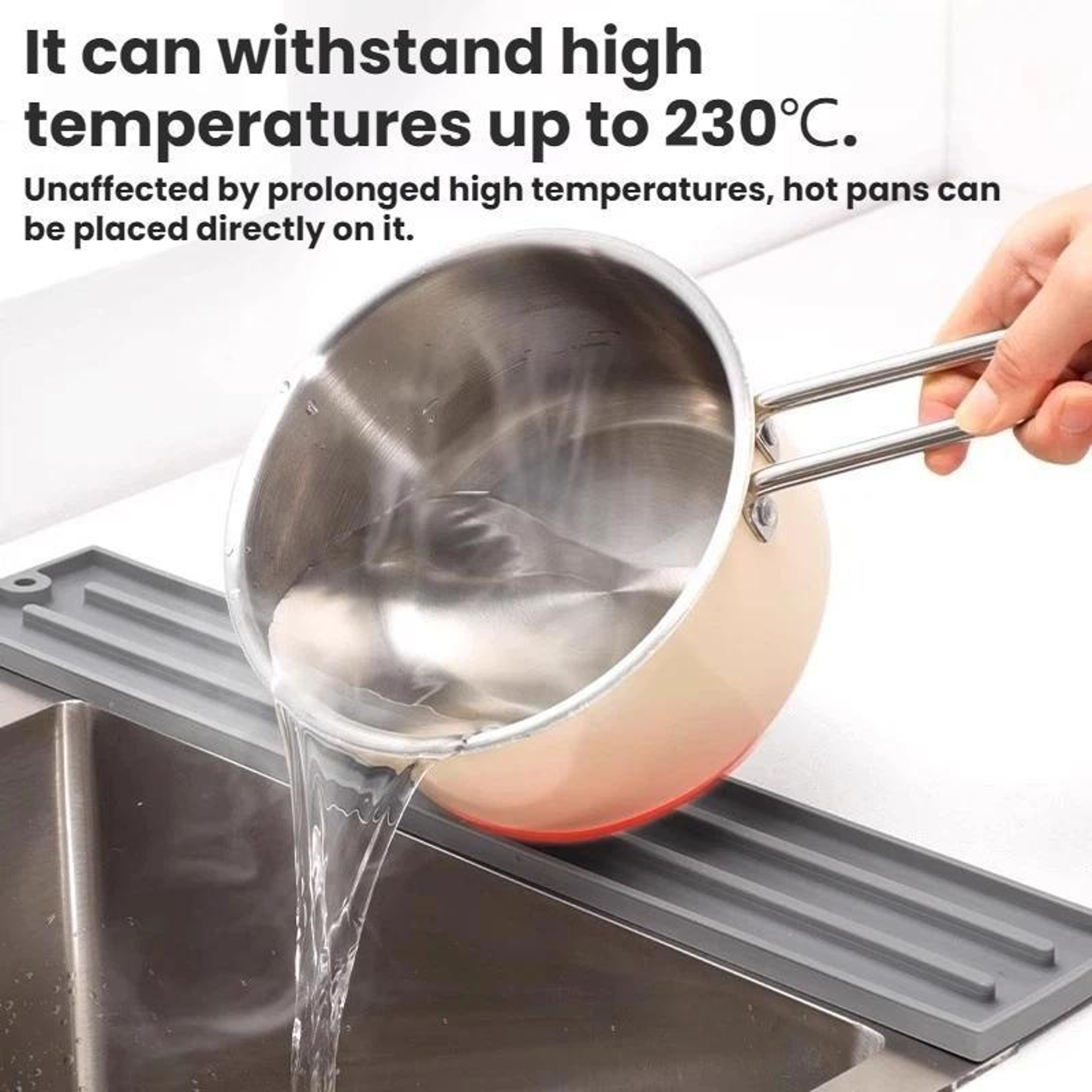Narrow Silicone Draining Mat  Pot Lid Storage Mat Non Slip Kitchen Counter Organizer 4