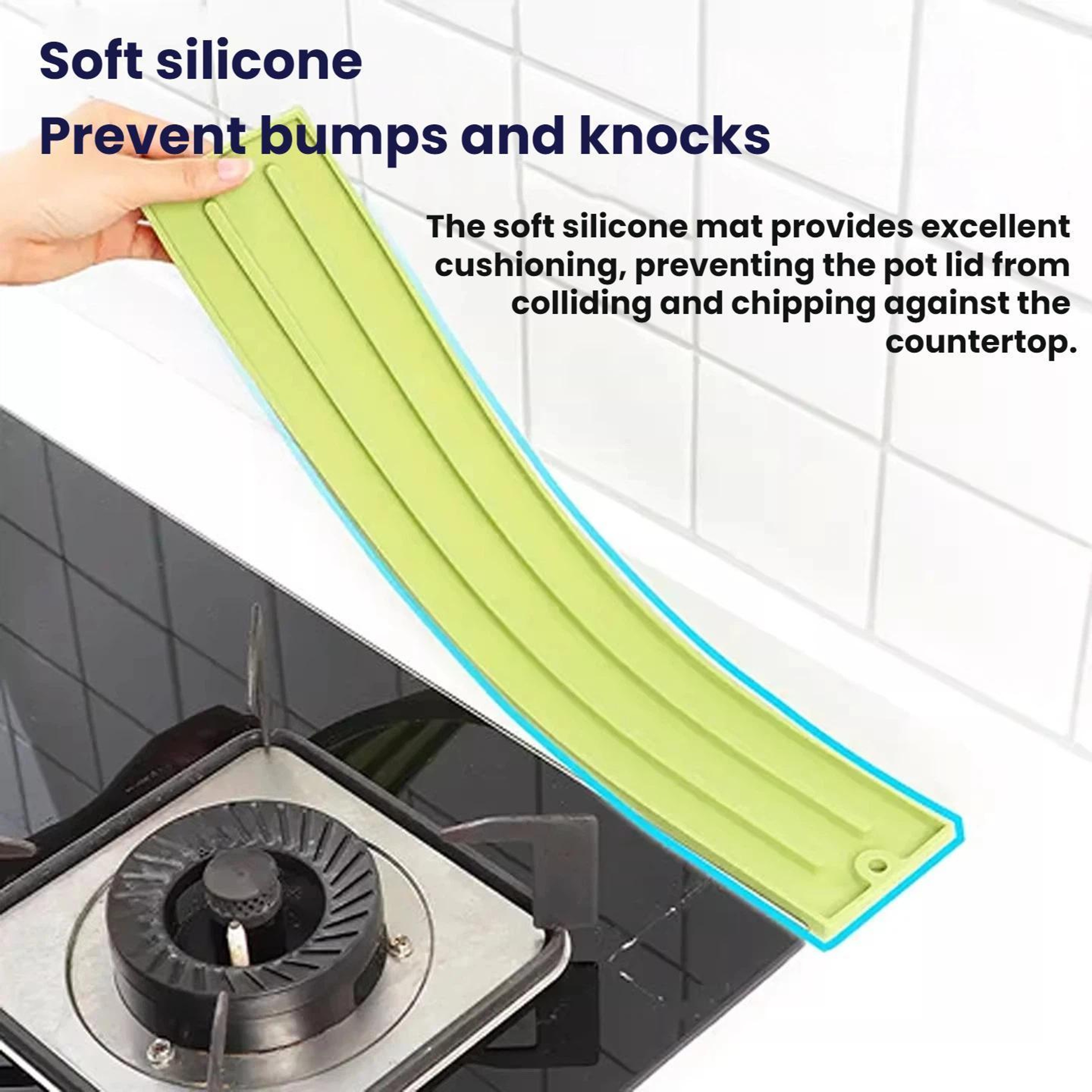 Narrow Silicone Draining Mat  Pot Lid Storage Mat Non Slip Kitchen Counter Organizer 7