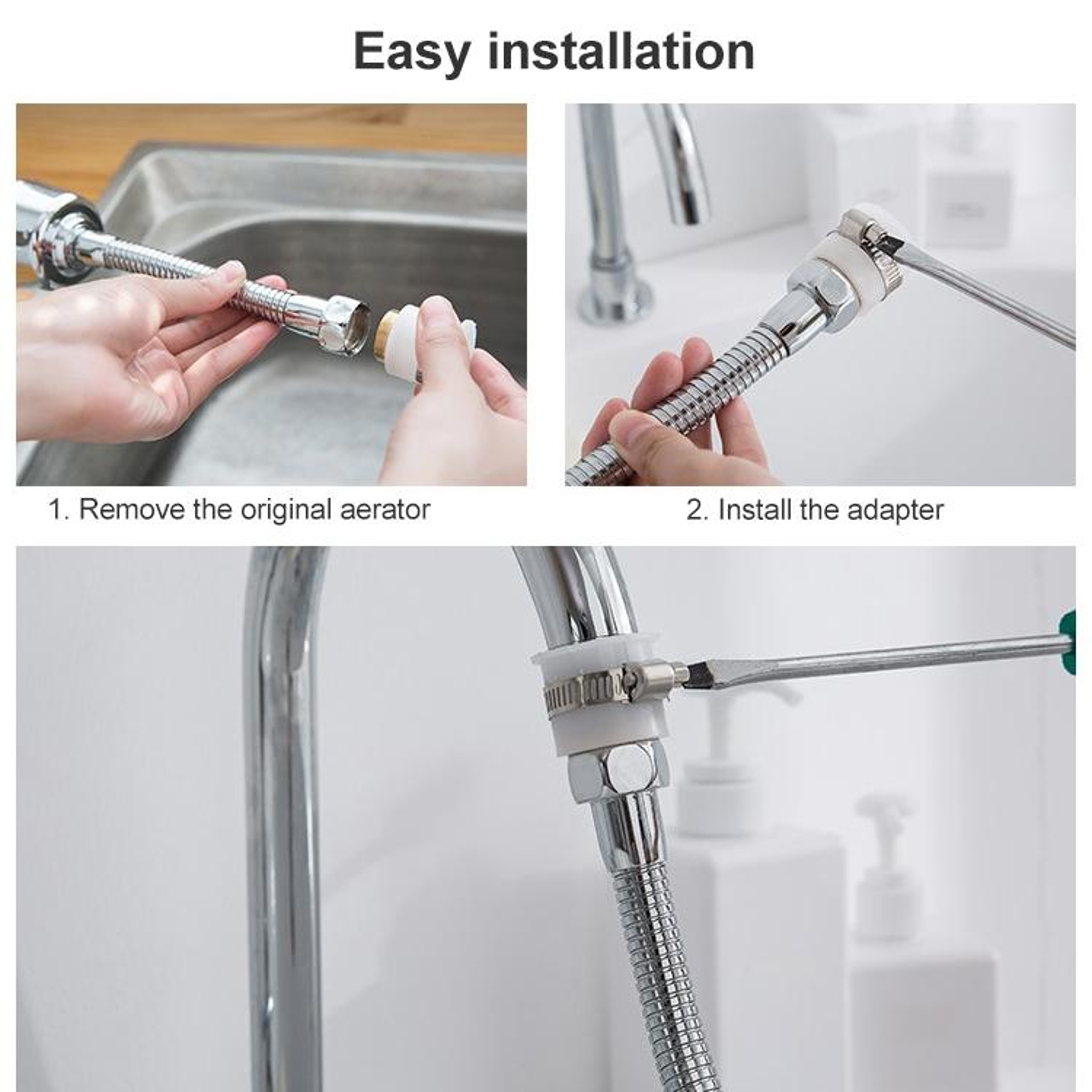 Premium Universal Rotating Kitchen Faucet Aerator Anti Splash Pressurized Head 3