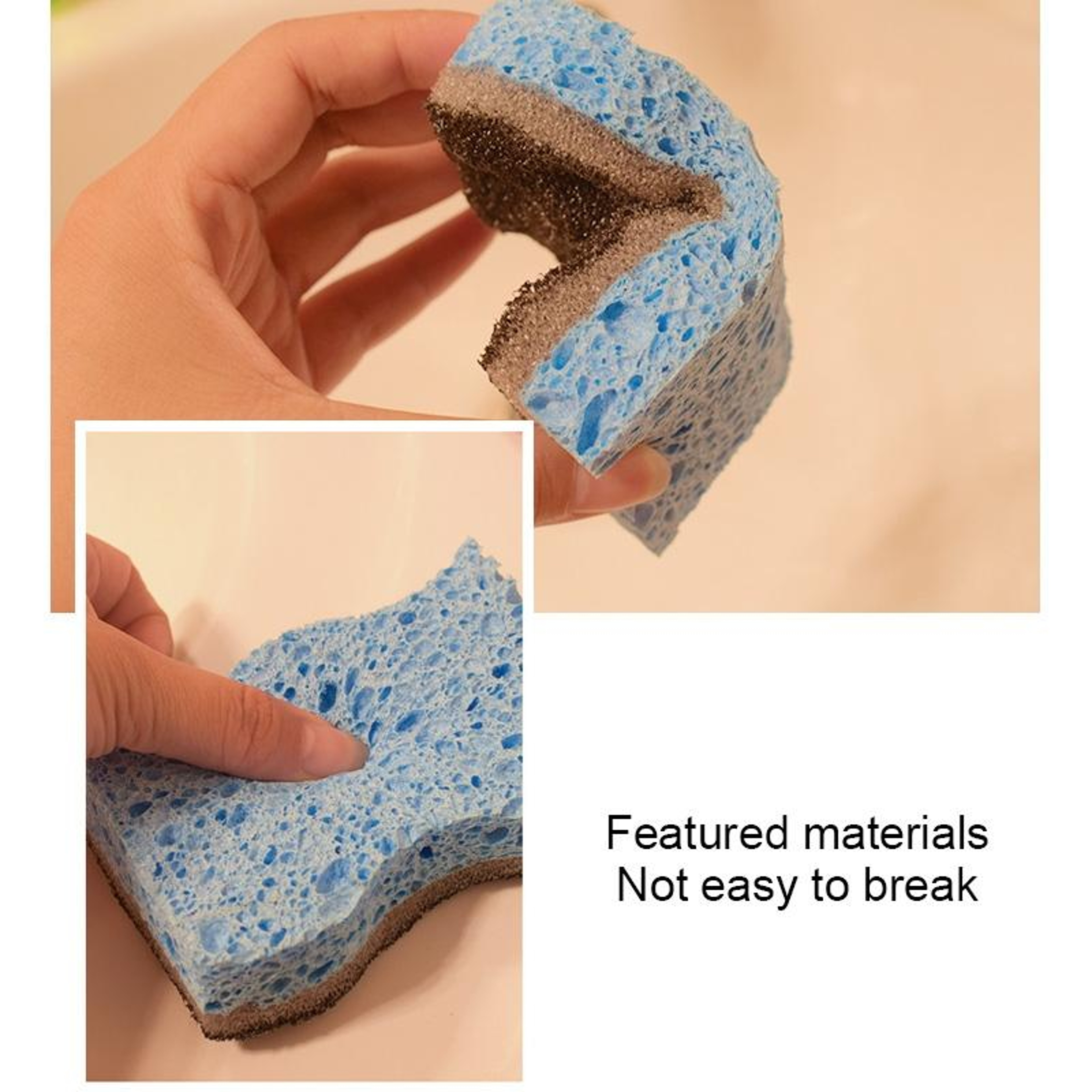 Quick Dry Kitchen Scrubbing Sponge Set Non Scratch Scouring Pads For Dishes  Cookware 3