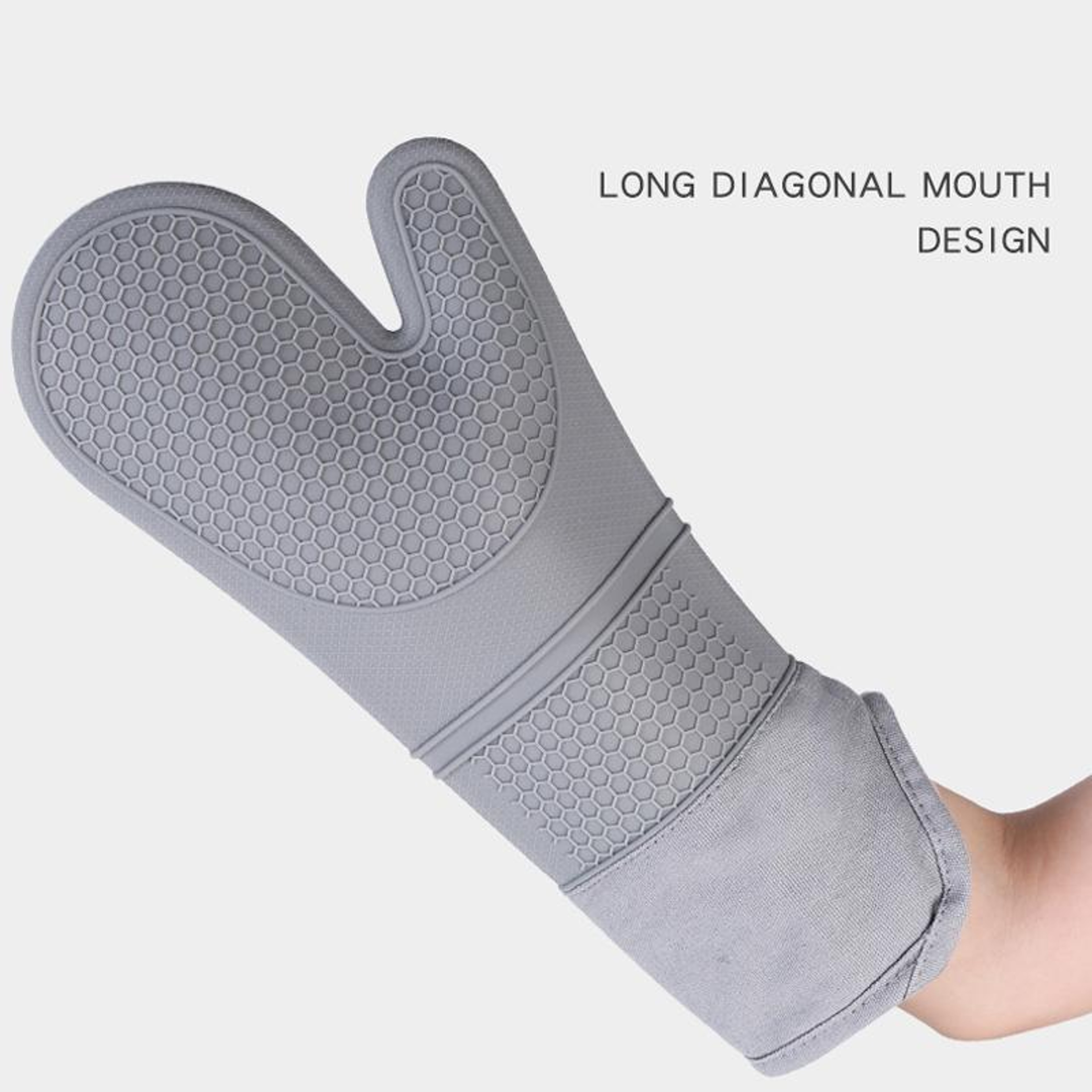 Premium Long Heat Resistant Silicone Oven Gloves With Insulated Grip 2