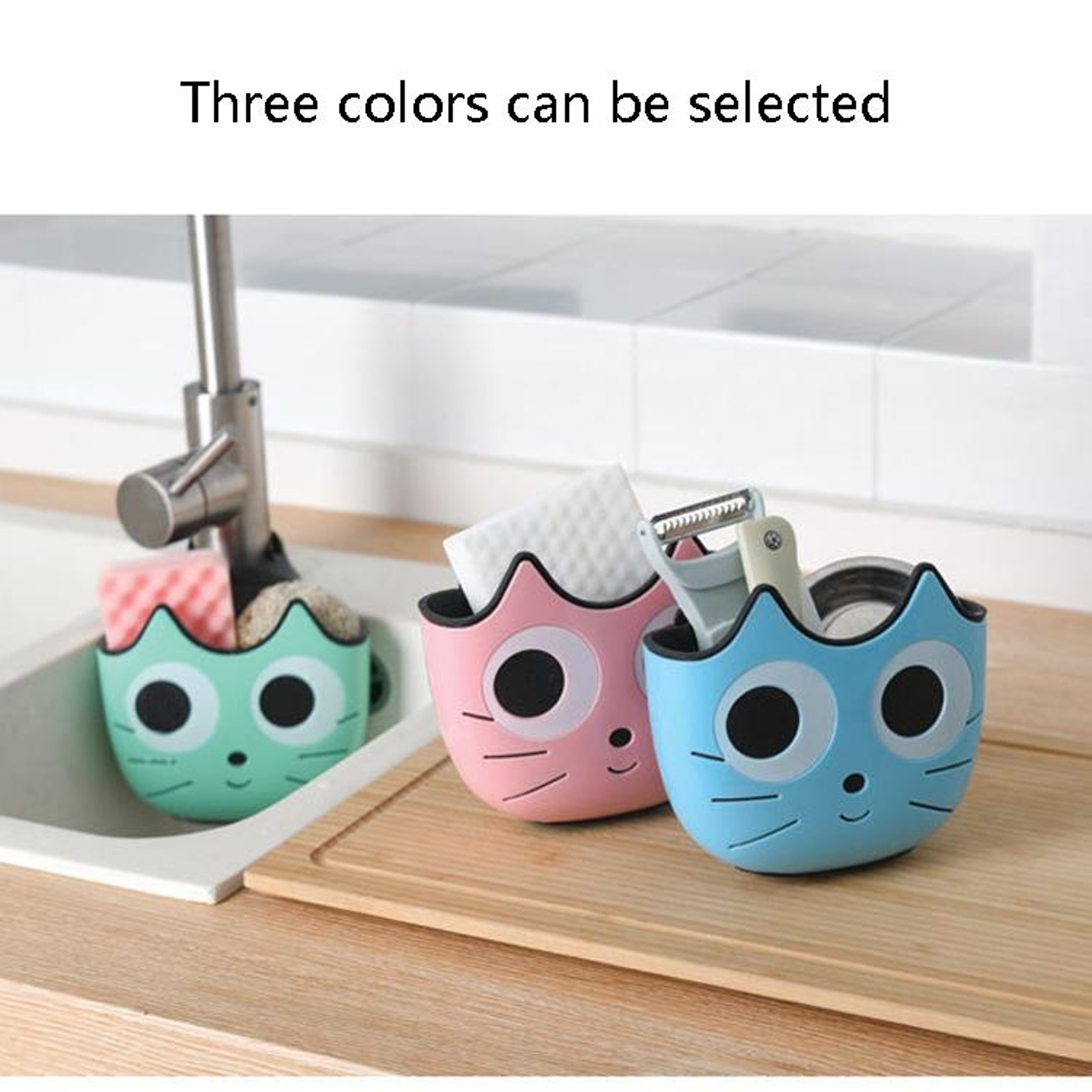 Cartoon Adjustable Sink Hanging Storage Basket Kitchen  Bathroom Organizer 2