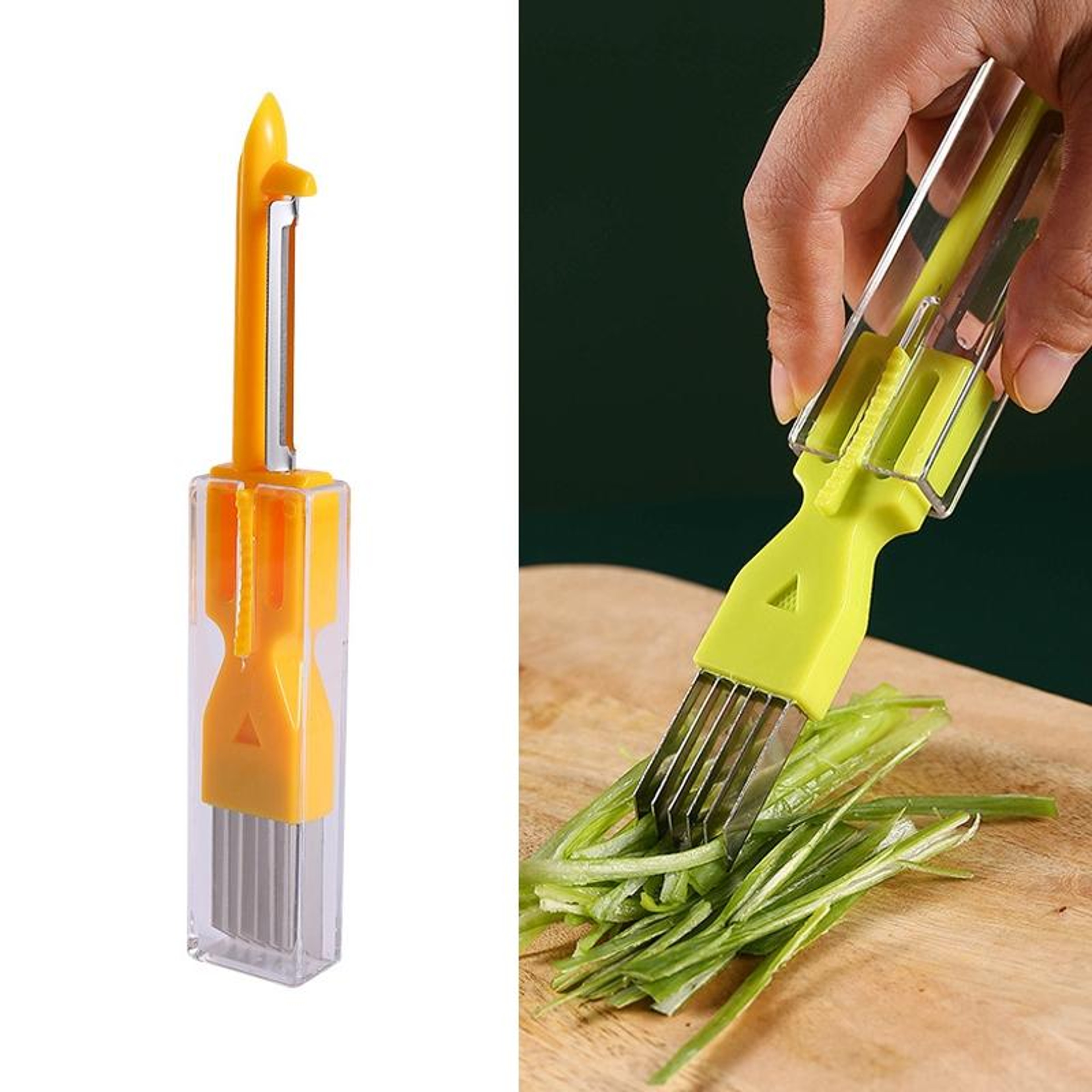 Premium Multifunctional Green Onion Peeler  Scallion Slicer Kitchen Herb Cutter 8