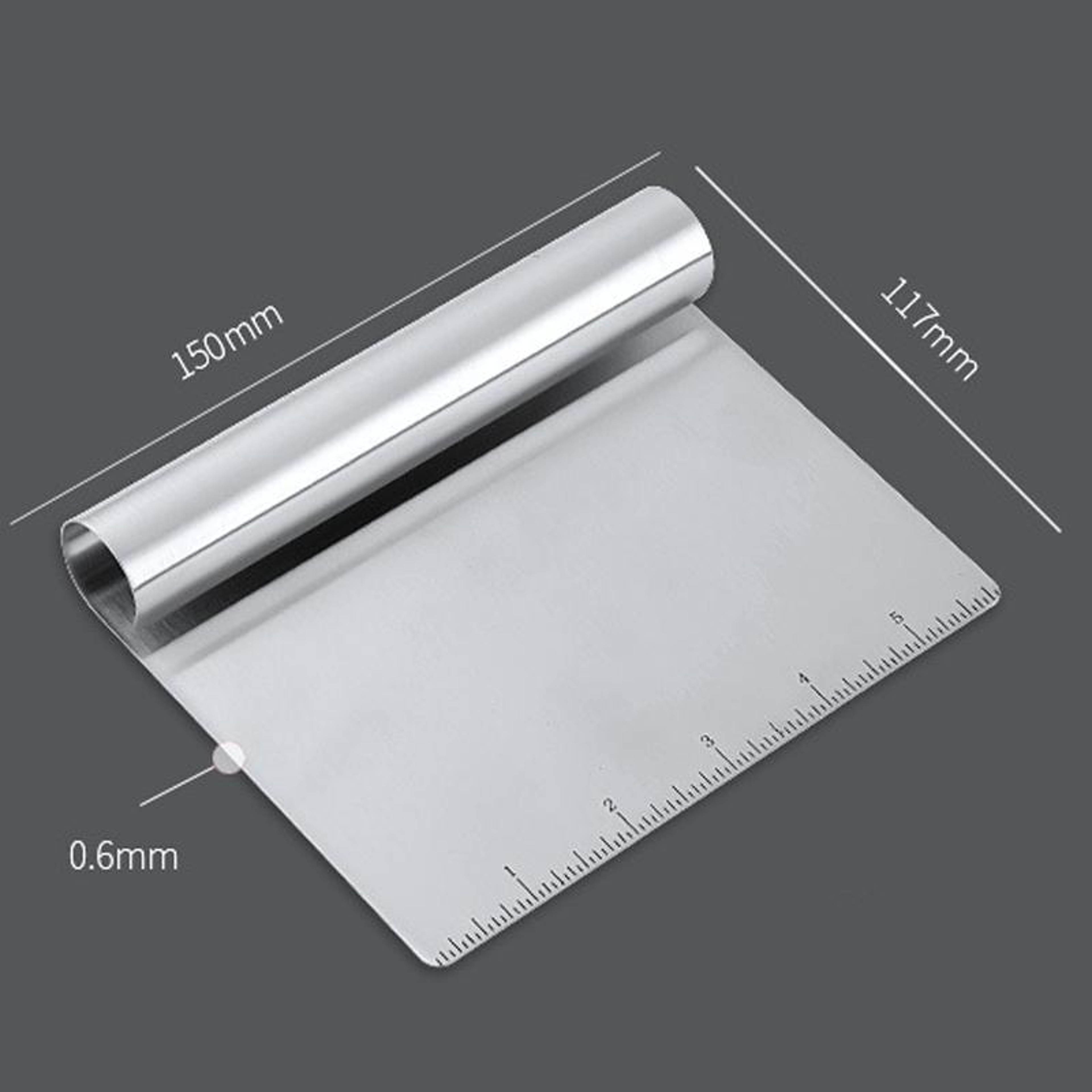 Premium Stainless Steel Kitchen Dough  Noodle Scraper With Scale 4