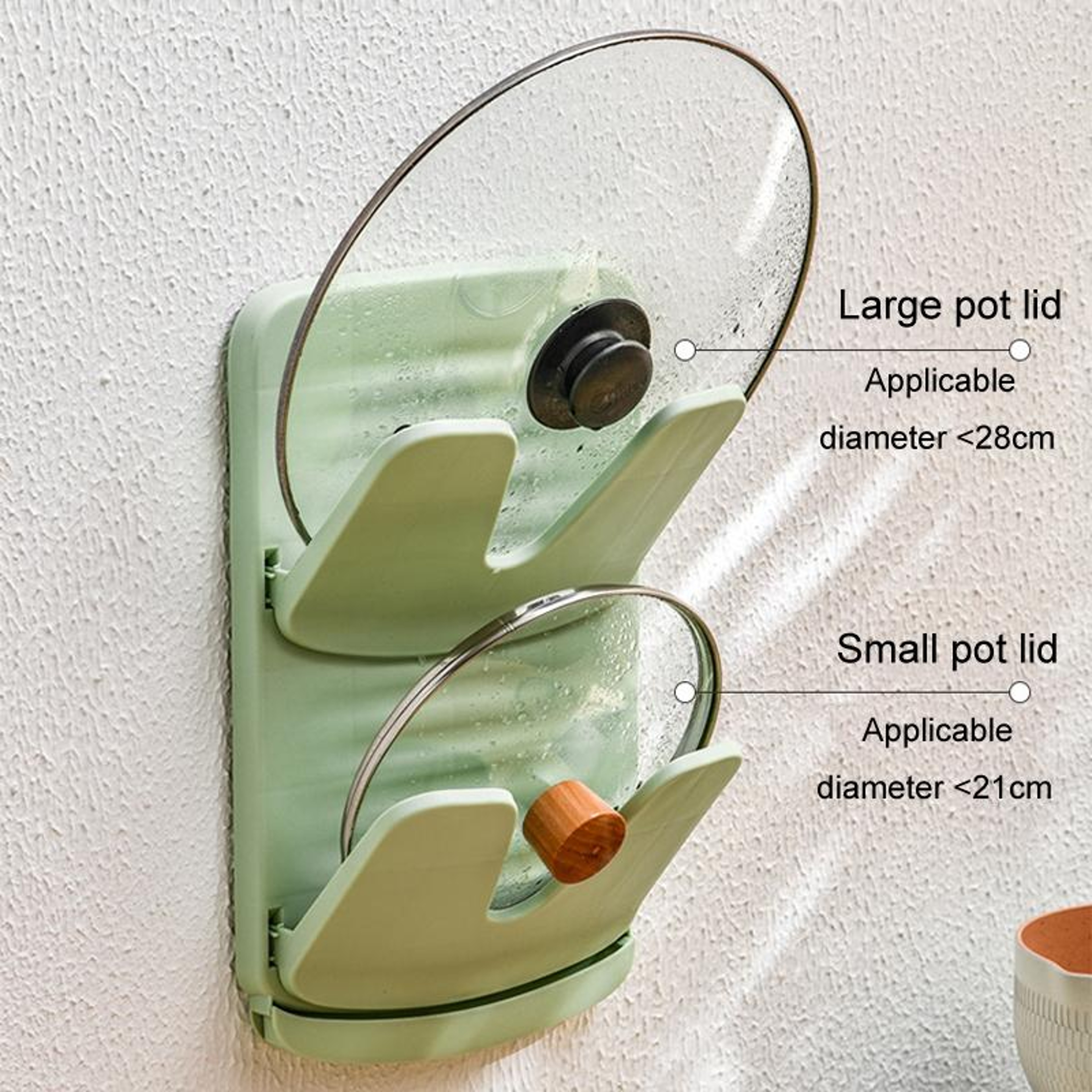 Wall Mounted Foldable Pot Lid Holder  Double Layer Kitchen Organizer Rack 5