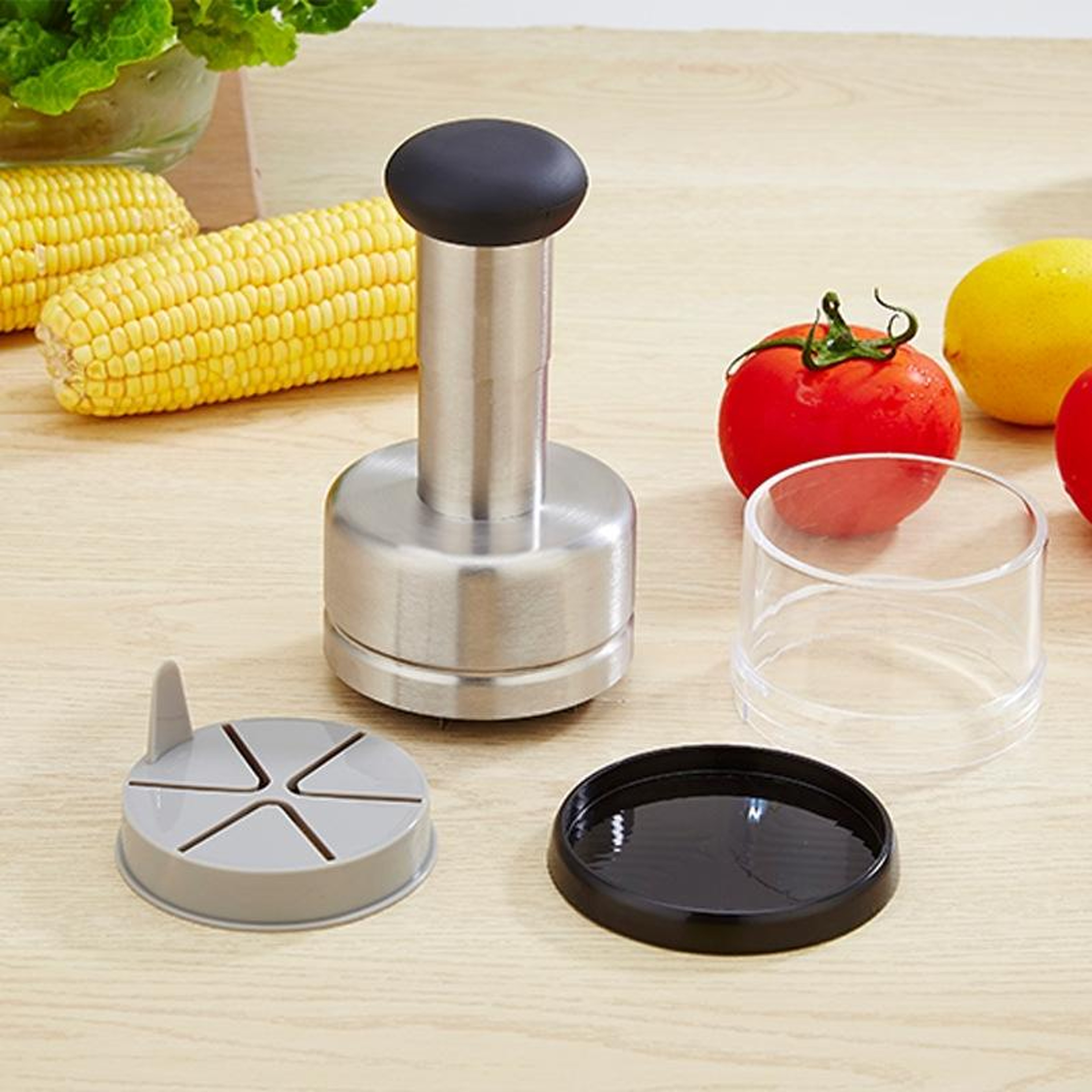 Stainless Steel Vegetable Cutter Onion Press Chopper  Garlic Press Slicer 1