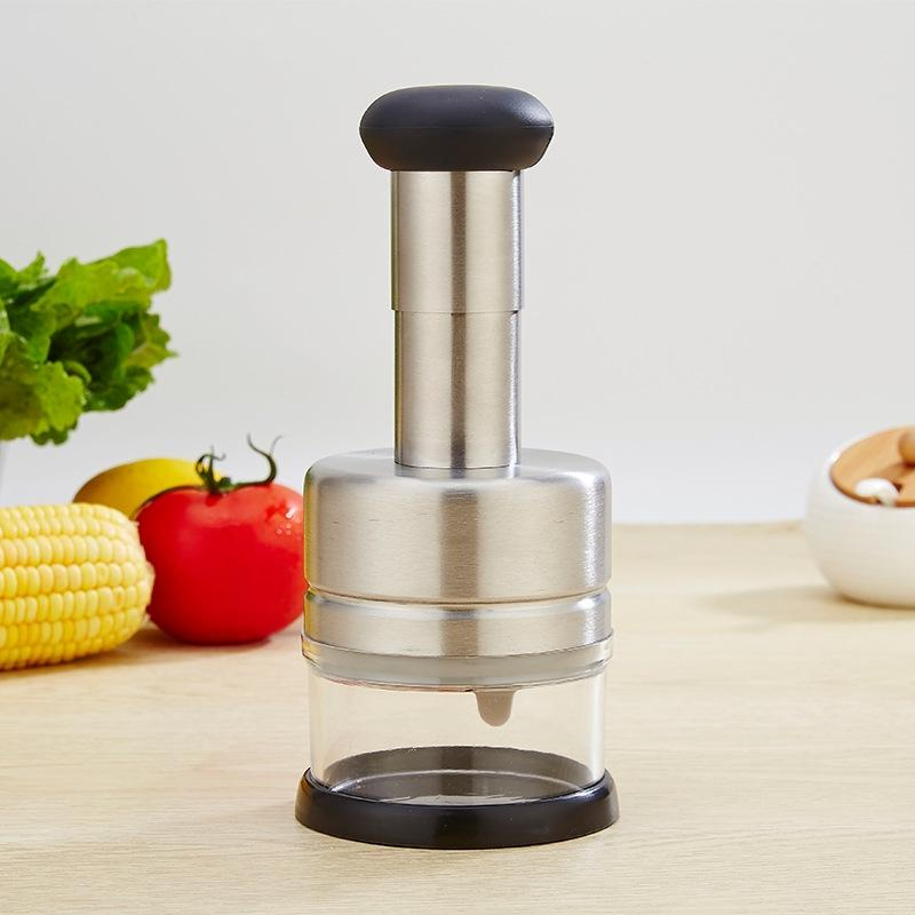 Stainless Steel Vegetable Cutter Onion Press Chopper  Garlic Press Slicer 5