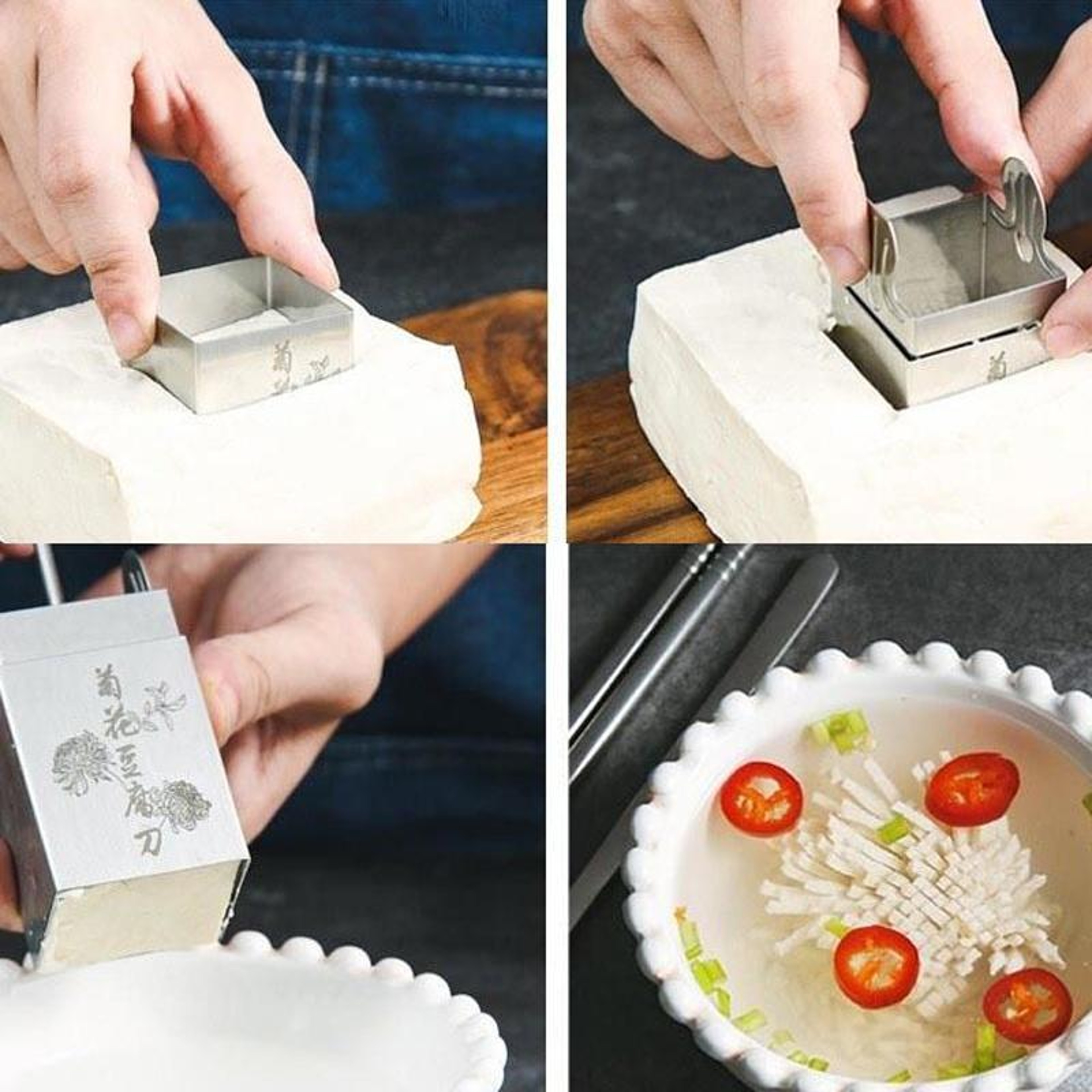 Premium Chrysanthemum Stainless Steel Tofu Cutter  Shredder Tool 7
