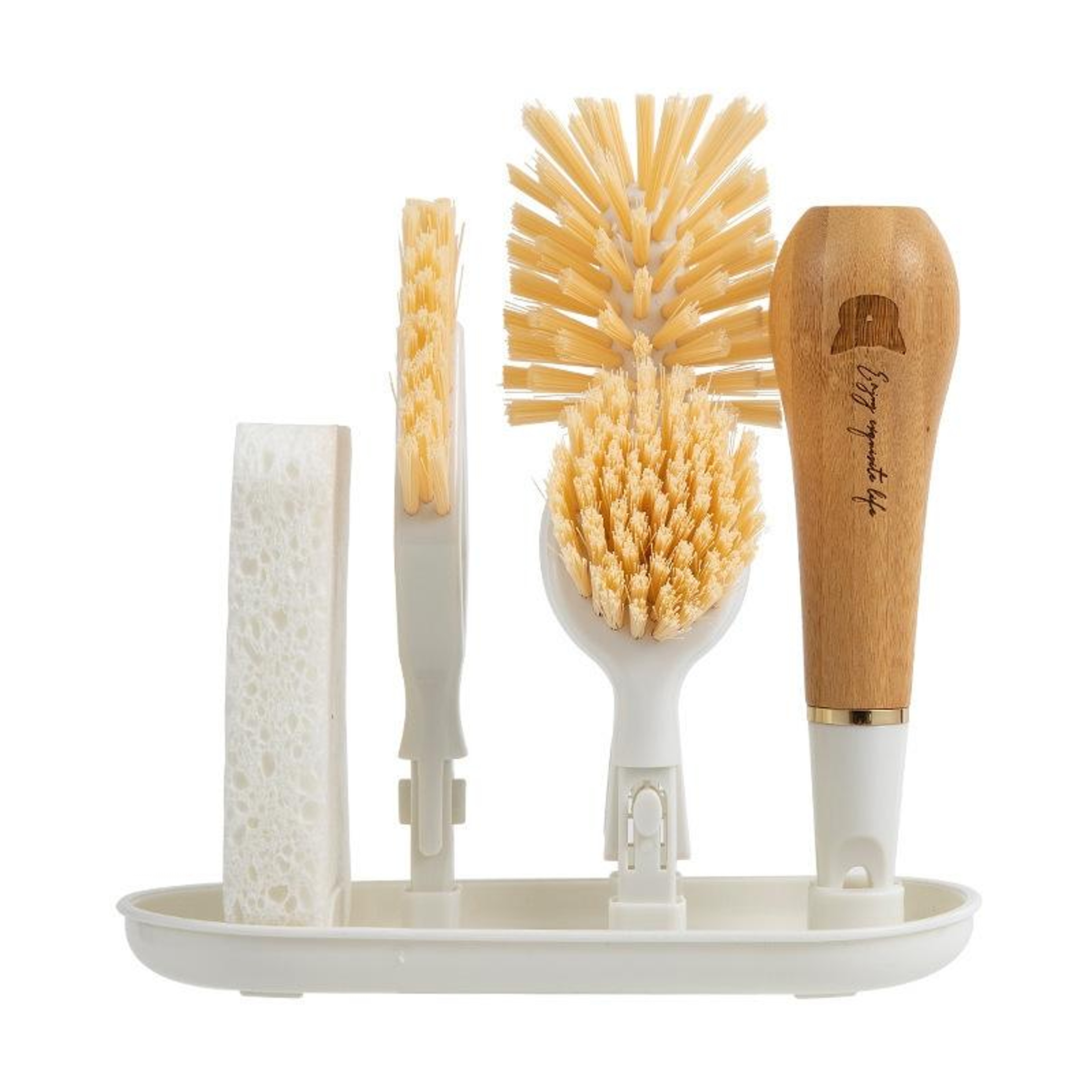 Premium Bamboo 4 In 1 Kitchen Cleaning Brush Set Multifunction Pot  Cup Scrubber 5